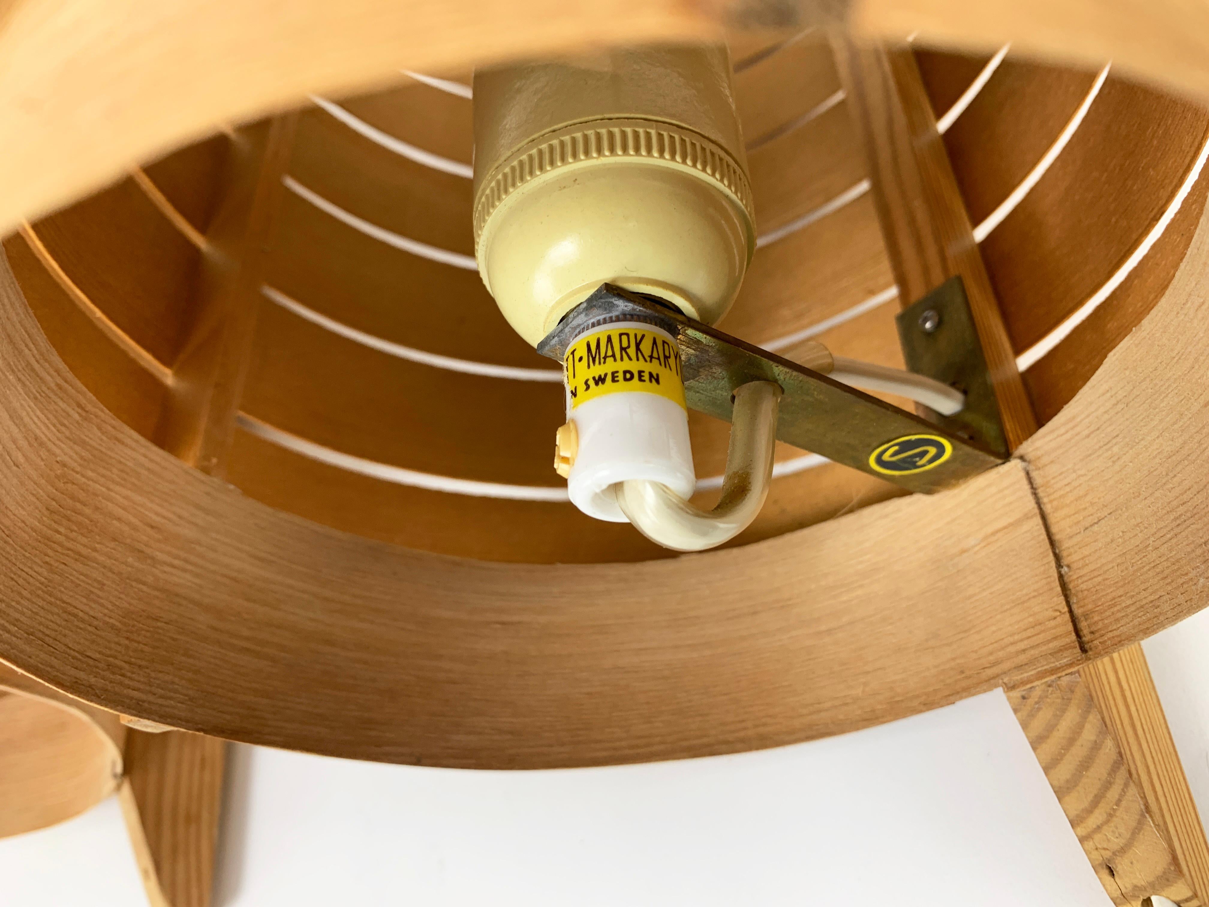 Pareja de apliques V-156 de madera de pino de Hans-Agne Jakobsson para AB Markaryd, años 60 en venta 6