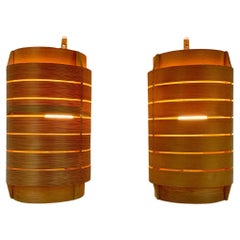 Pair Wall lights V-156 in Pinewood by Hans-Agne Jakobsson for AB Markaryd, 1960s