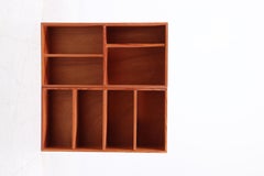 Pair Wall-Mounted Bookcases in Solid Oregon Pine, Made in Denmark, 1970s