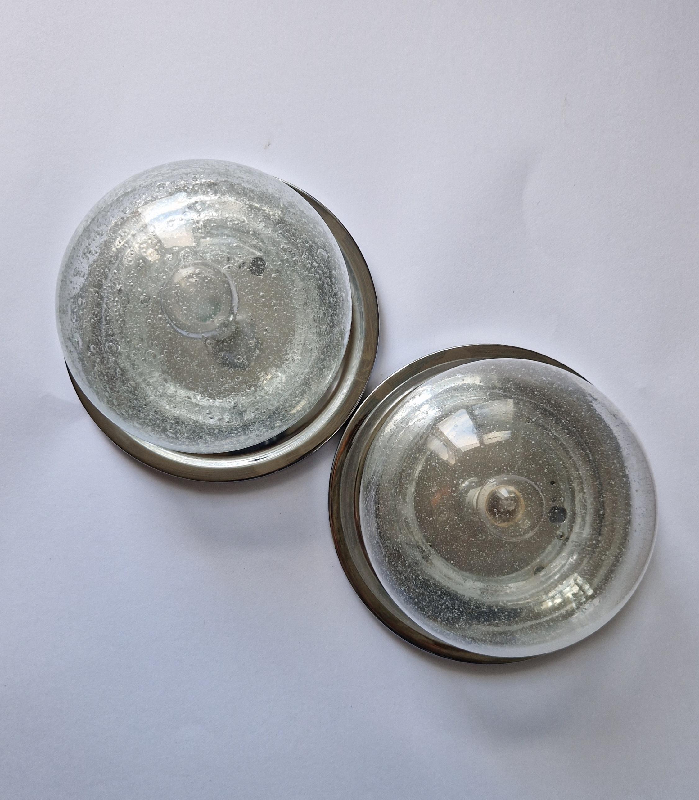 Pair Wall or Ceiling Lamps, Flush Mount, Karl Lenz, Germany, 1970s For Sale 6