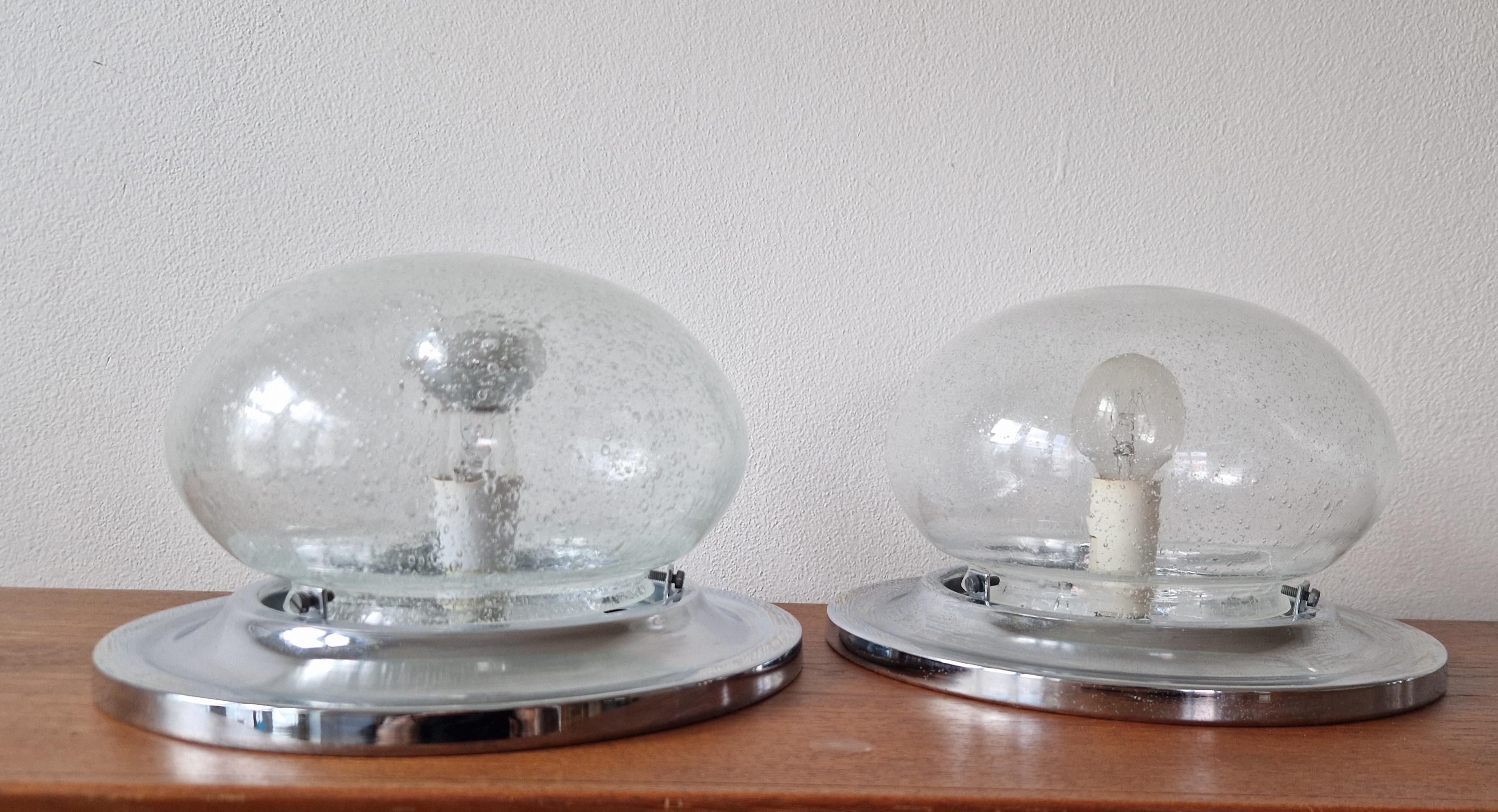 Pair Wall or Ceiling Lamps, Flush Mount, Karl Lenz, Germany, 1970s For Sale 8
