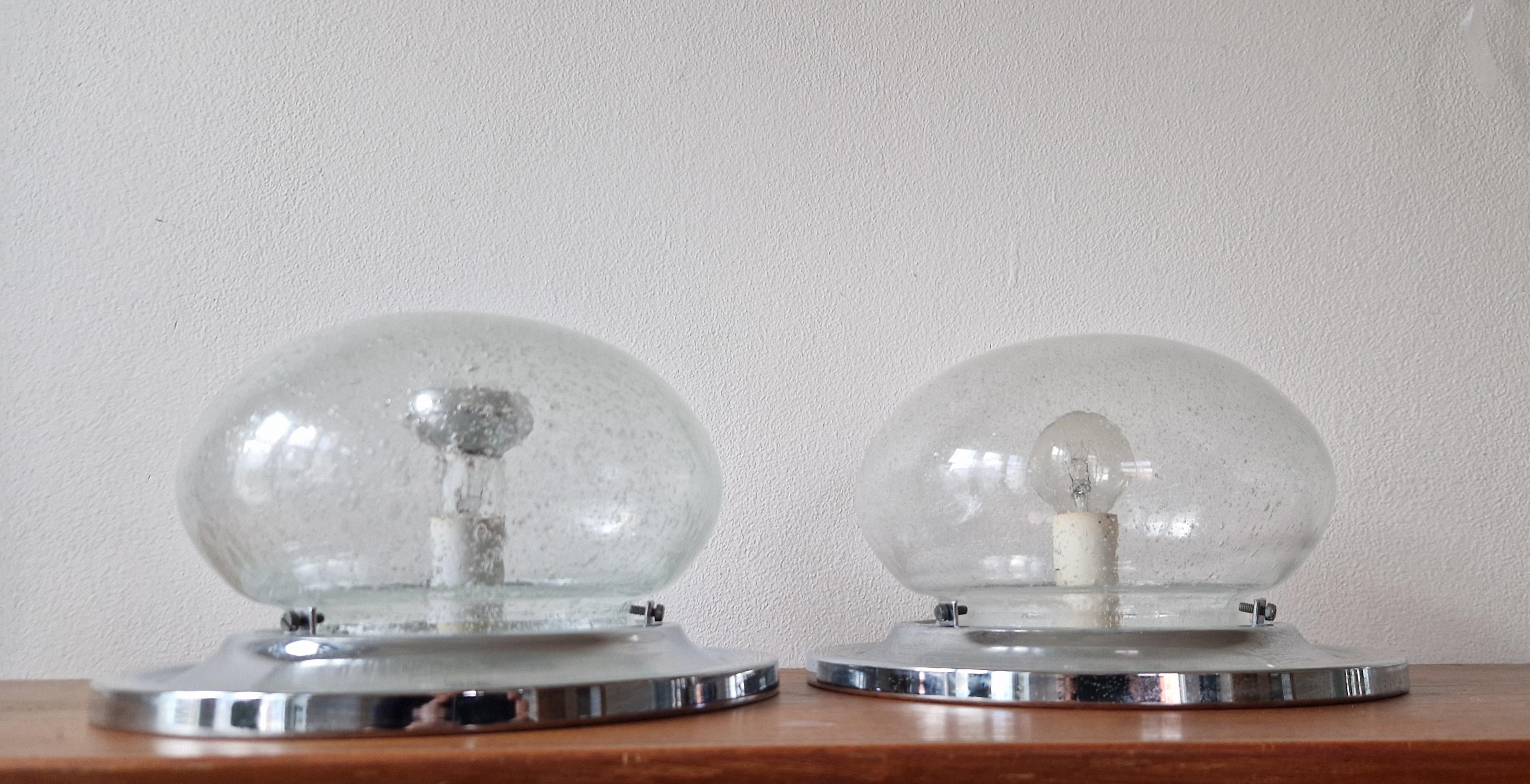 Pair Wall or Ceiling Lamps, Flush Mount, Karl Lenz, Germany, 1970s For Sale 10