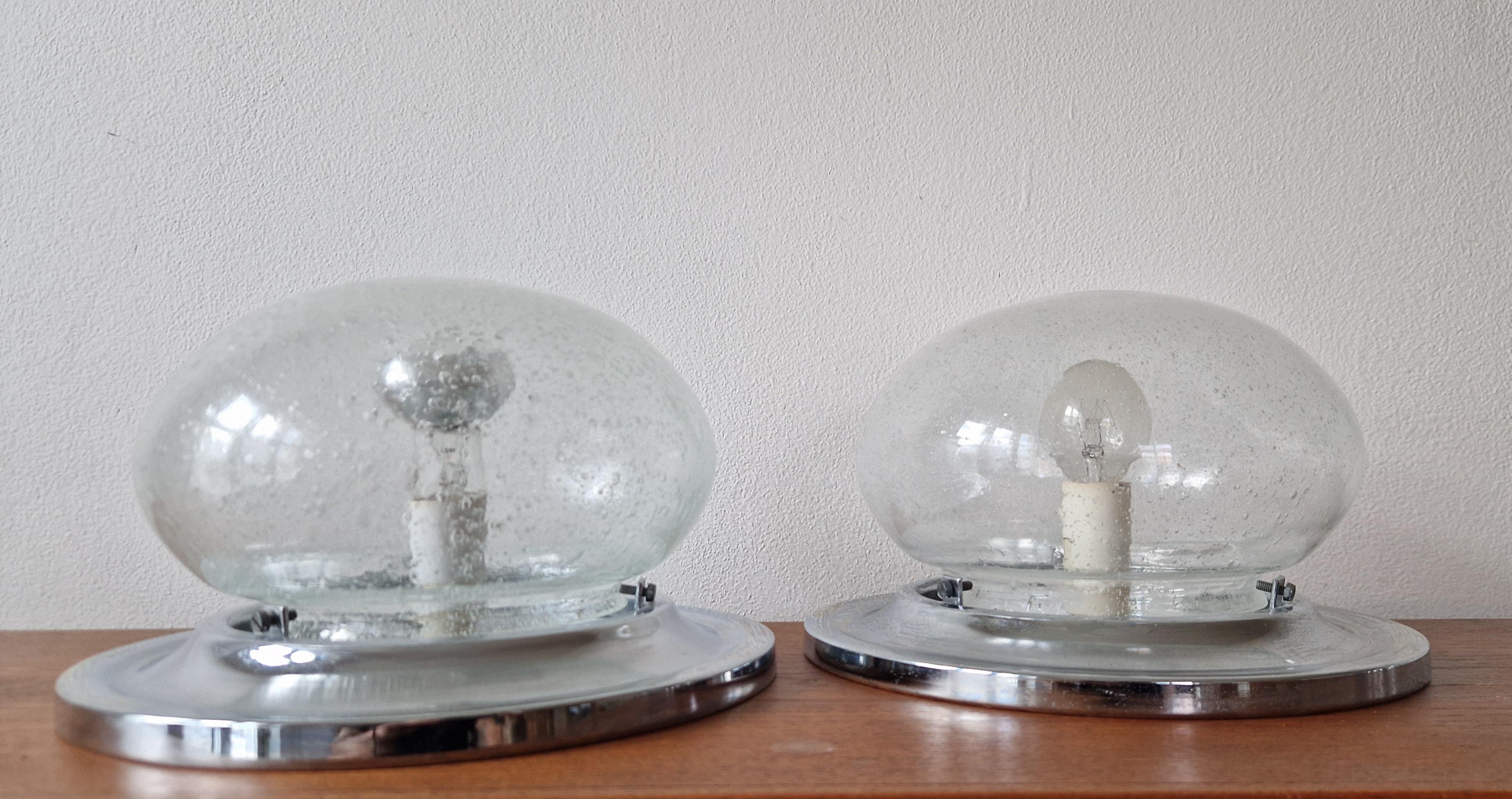 Pair Wall or Ceiling Lamps, Flush Mount, Karl Lenz, Germany, 1970s For Sale 12