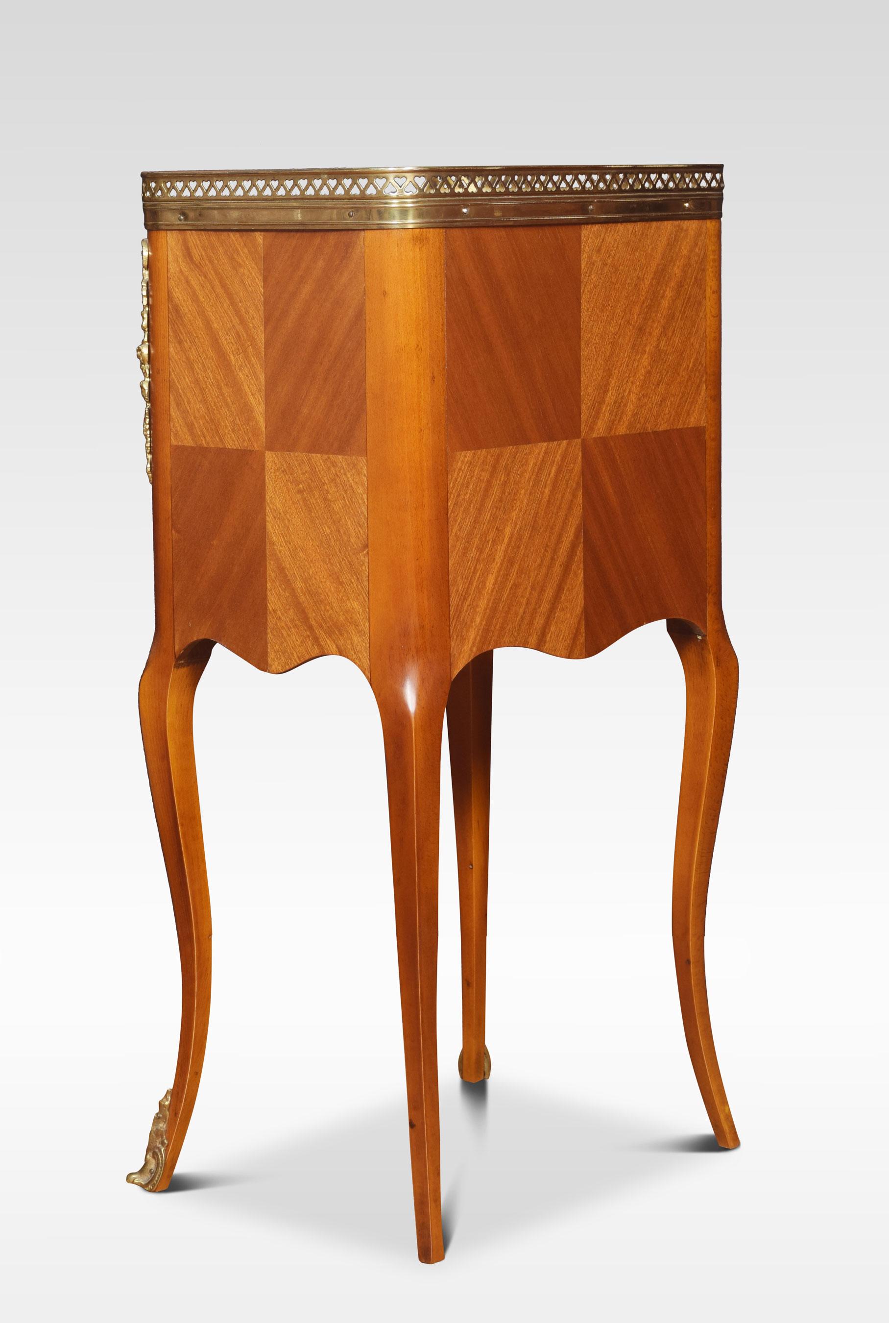 Pair Walnut and Gilt Metal Bedside Cabinets 1