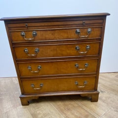 Pair Walnut Bachelors Chests Bedside Georgian Revival Nightstands