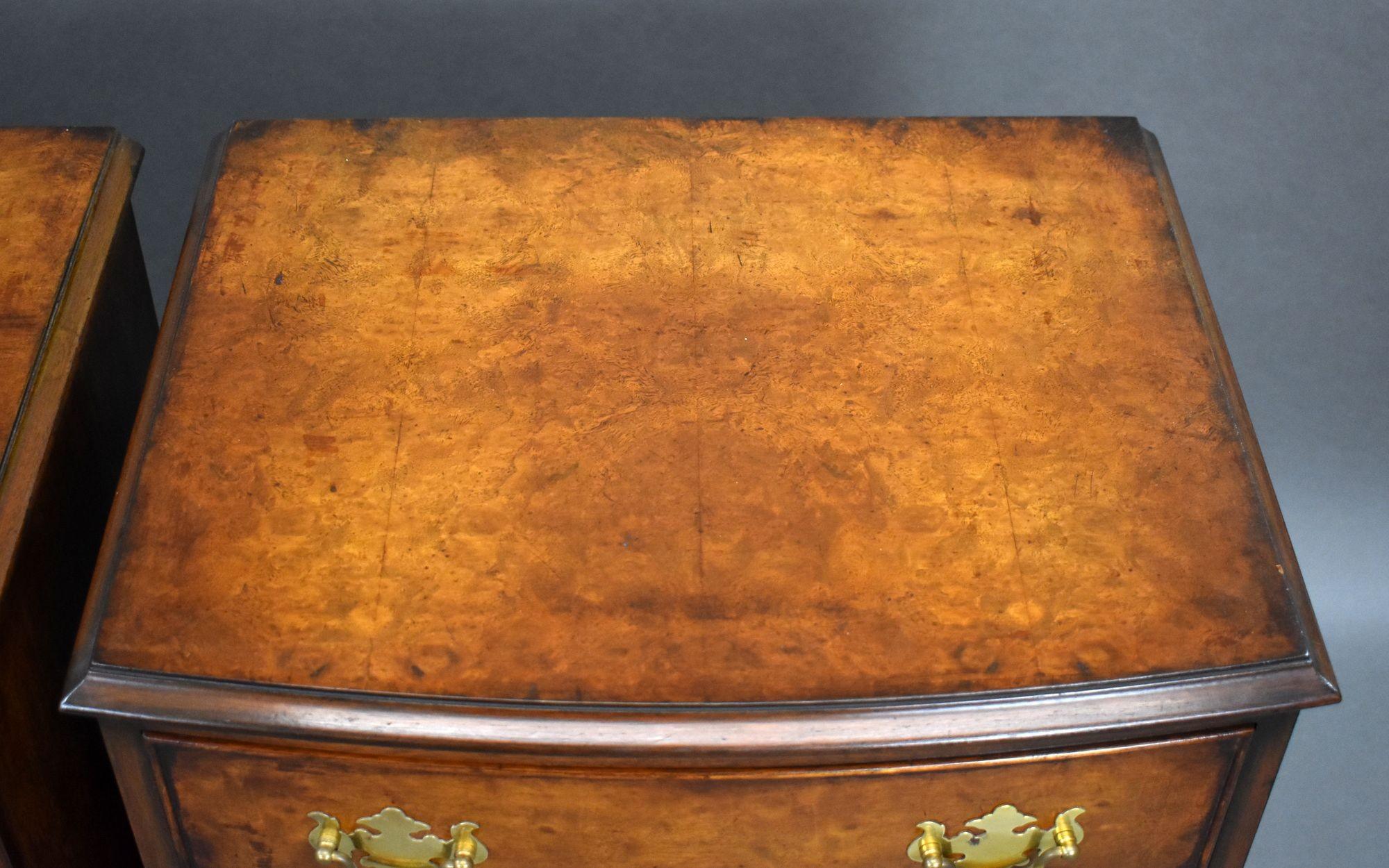 Pair Walnut Bedside Chests For Sale 2