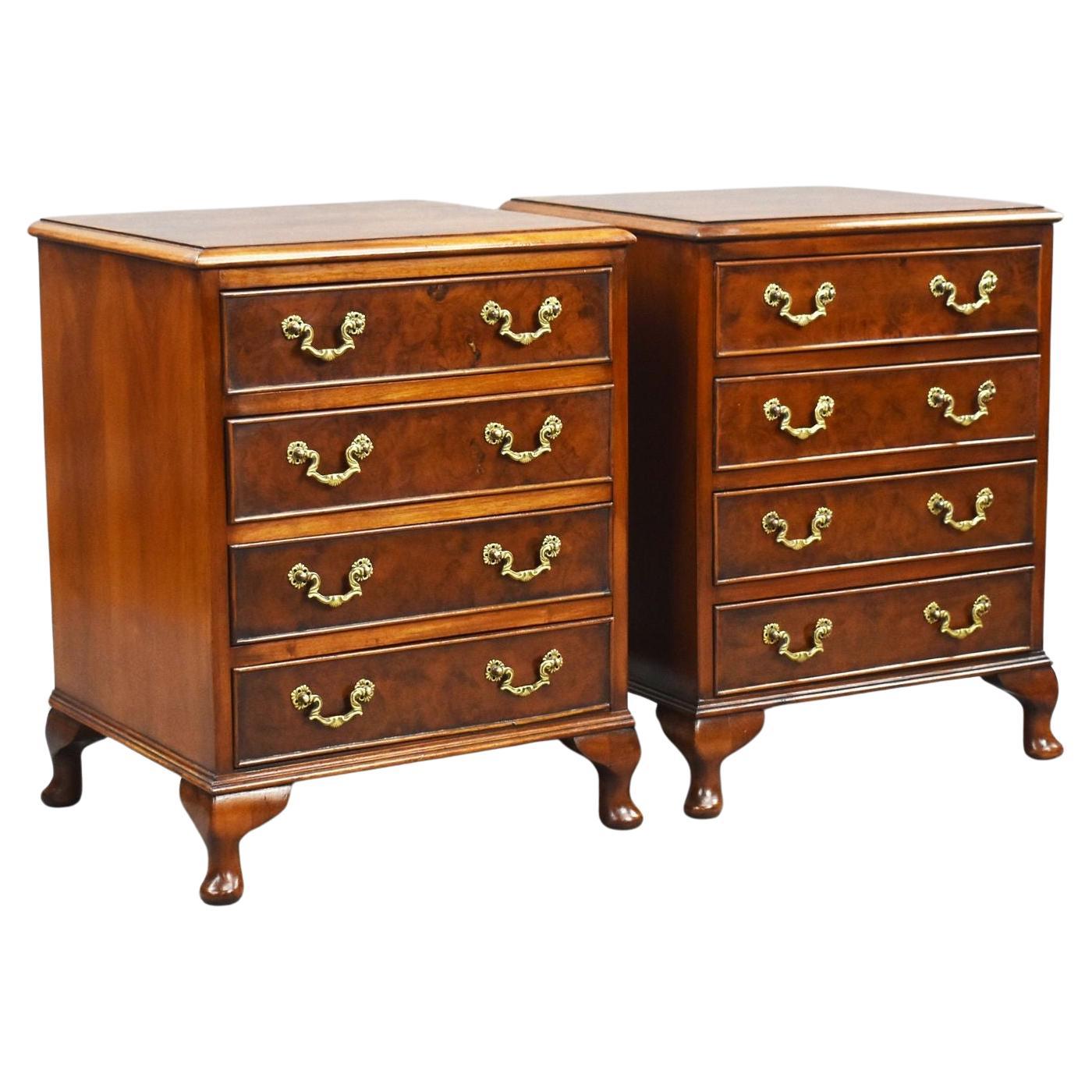 Pair Walnut Bedside Chests