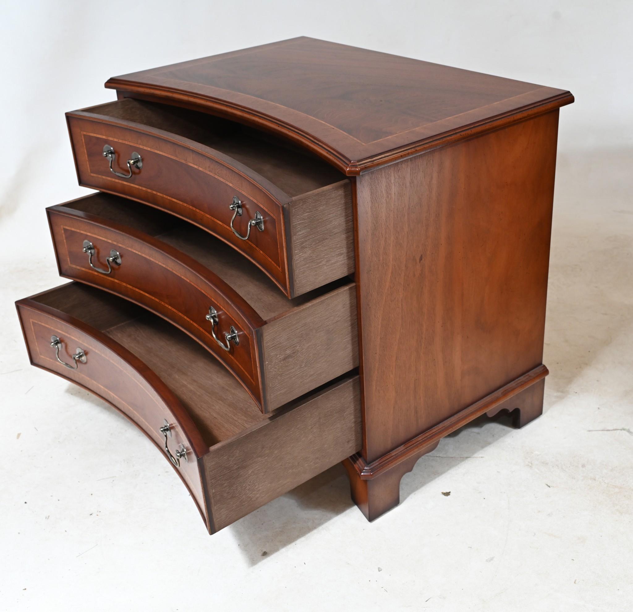 Pair Walnut Bedside Chests Regency Nightstands For Sale 7