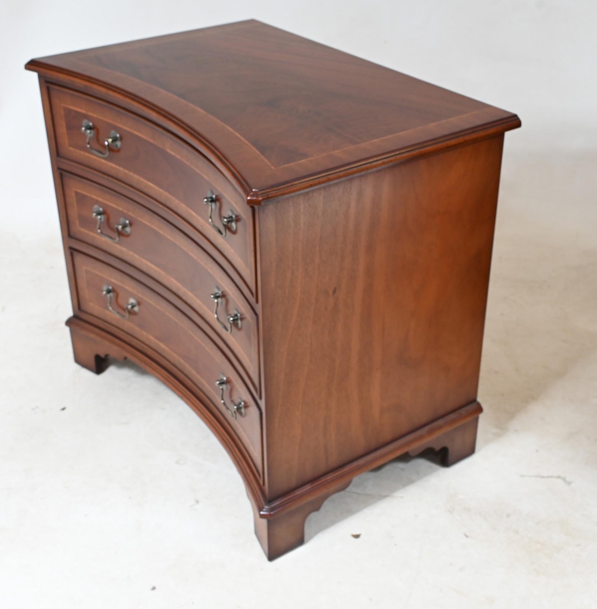 Pair Walnut Bedside Chests Regency Nightstands For Sale 9