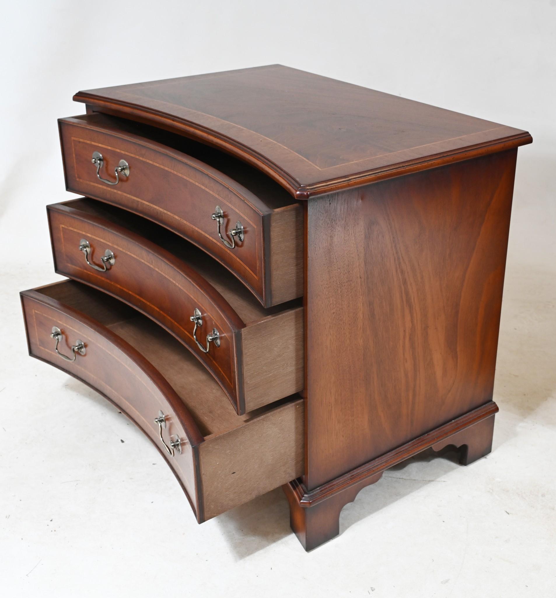 Pair Walnut Bedside Chests Regency Nightstands For Sale 14