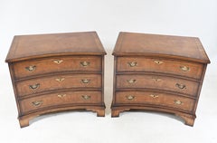 Pair Walnut Bedside Chests Regency Nightstands