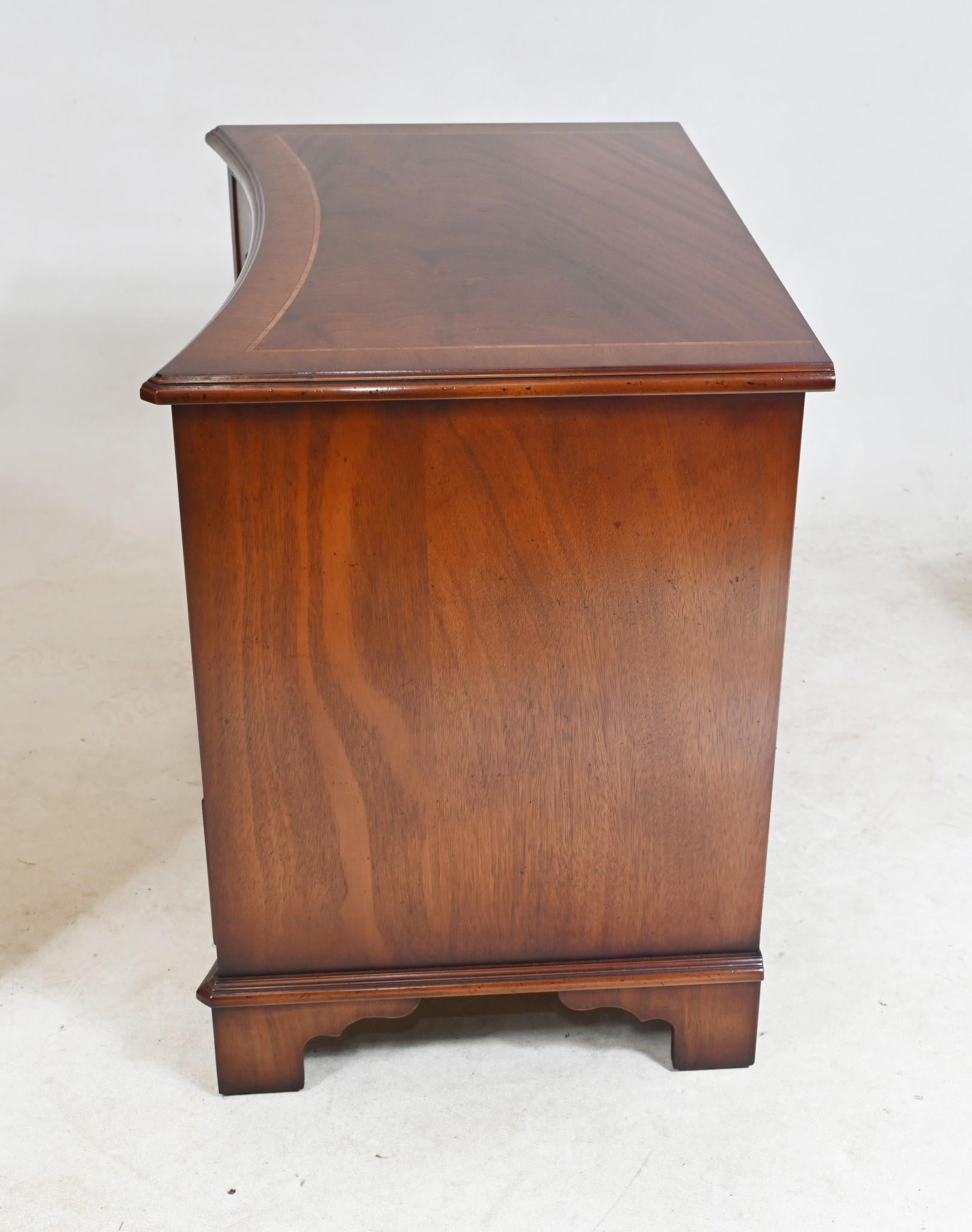 Pair Walnut Bedside Chests Regency Nightstands For Sale 16