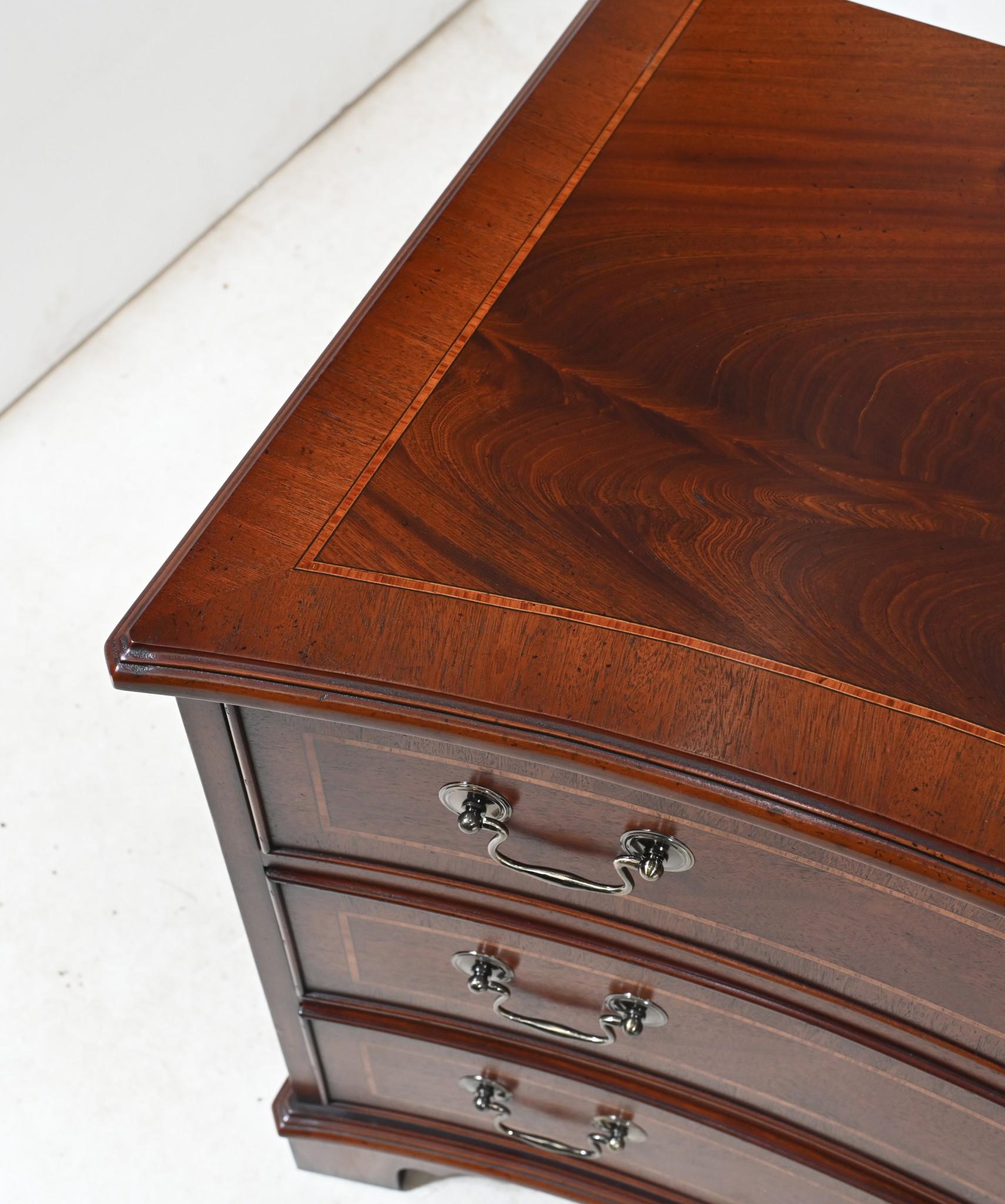 Pair Walnut Bedside Chests Regency Nightstands For Sale 1