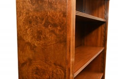 Pair Walnut Bookcases - Regency Sheraton Open Front