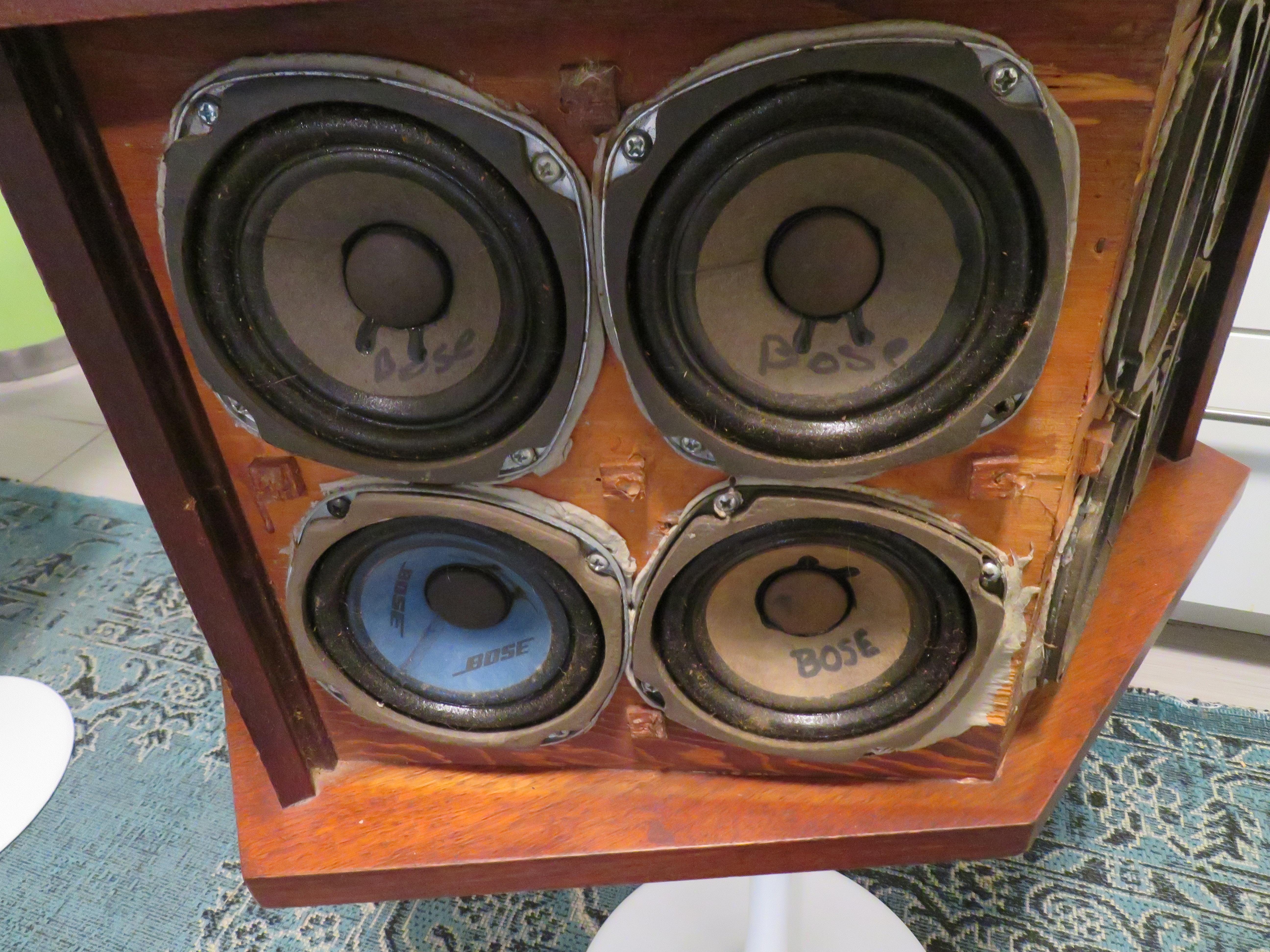 Pair of Walnut Bose Speakers Equalizer Tulip Base by Eero Saarinen For Sale 4