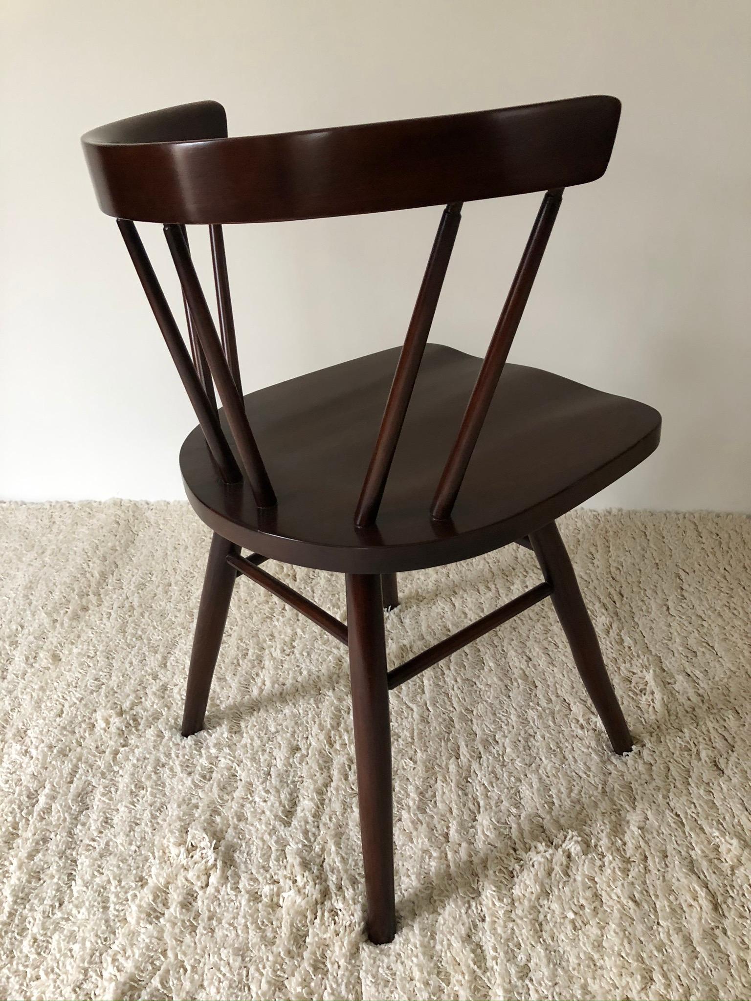 Pair of Walnut Nakashima Style Midcentury Chairs For Sale 5