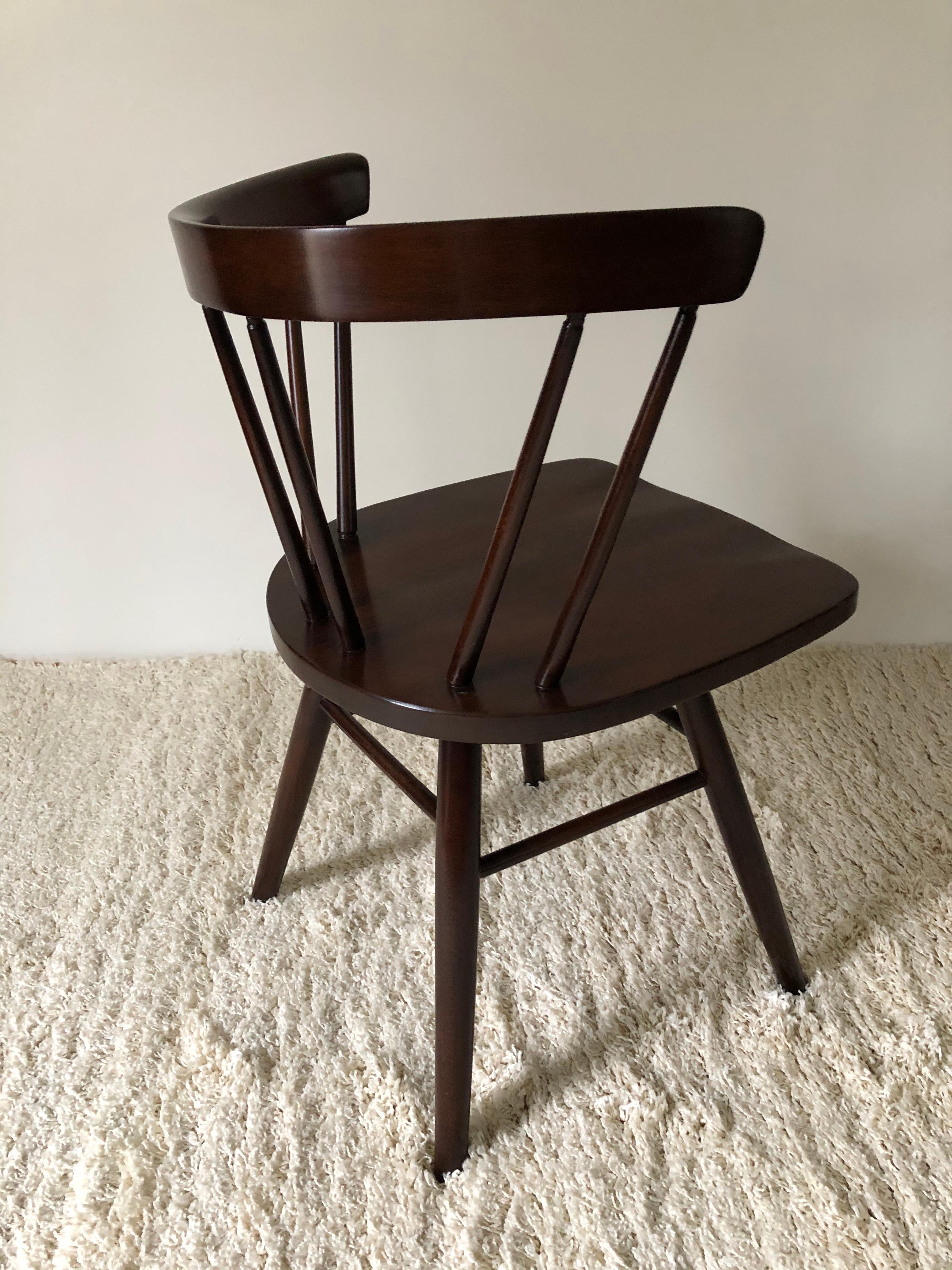 Pair of Walnut Nakashima Style Midcentury Chairs For Sale 6