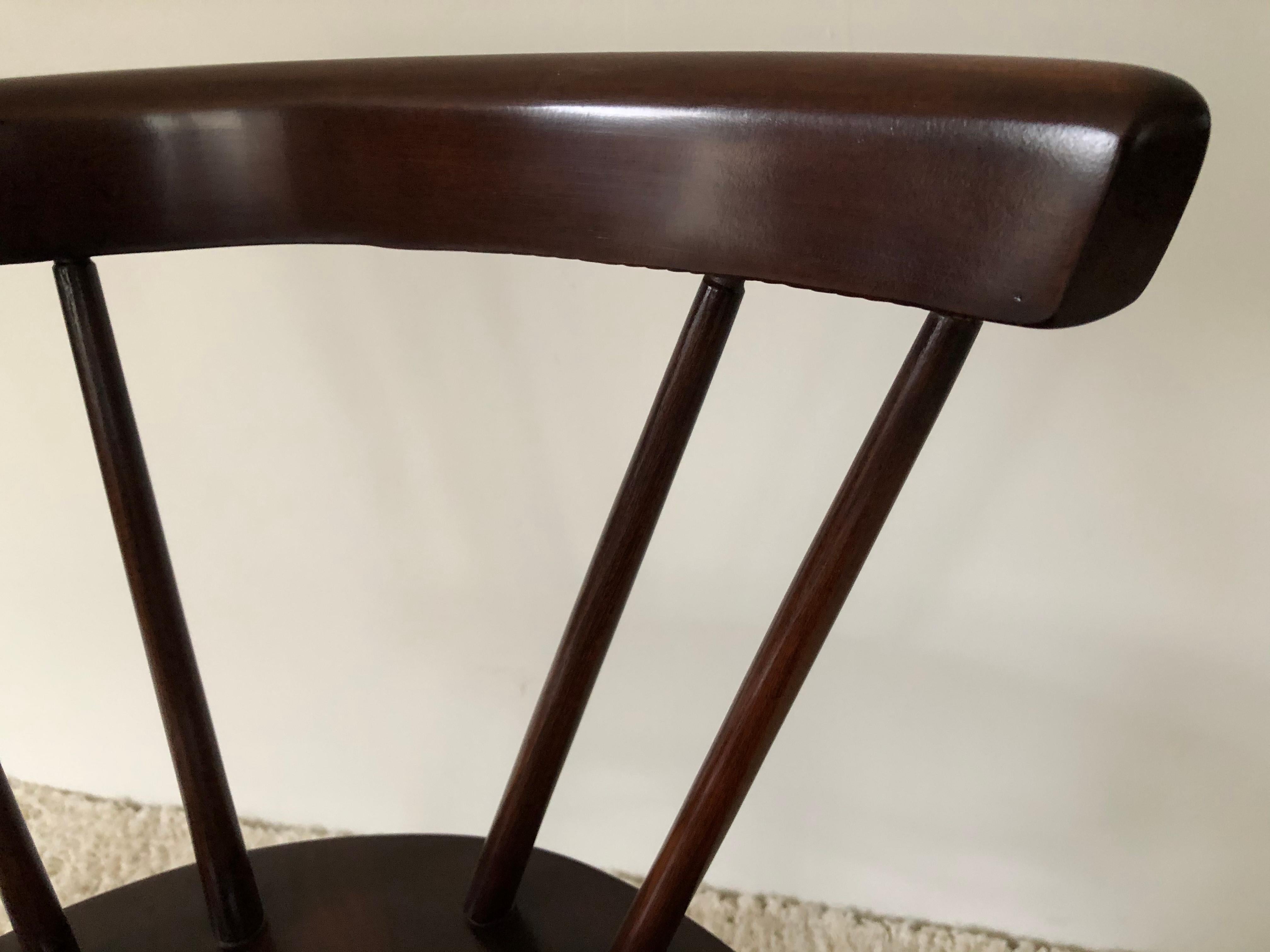 Pair of Walnut Nakashima Style Midcentury Chairs For Sale 8