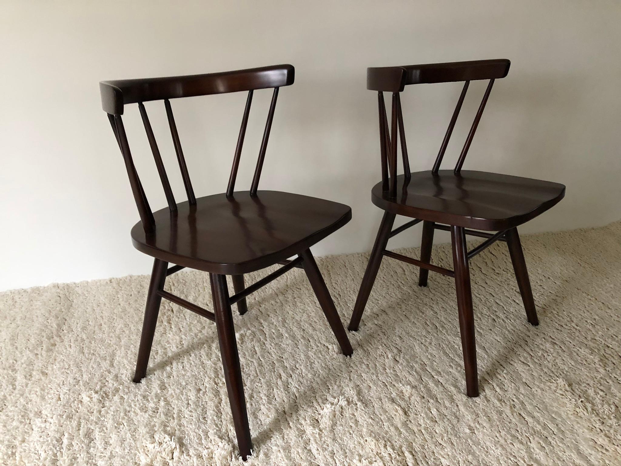 American Pair of Walnut Nakashima Style Midcentury Chairs For Sale