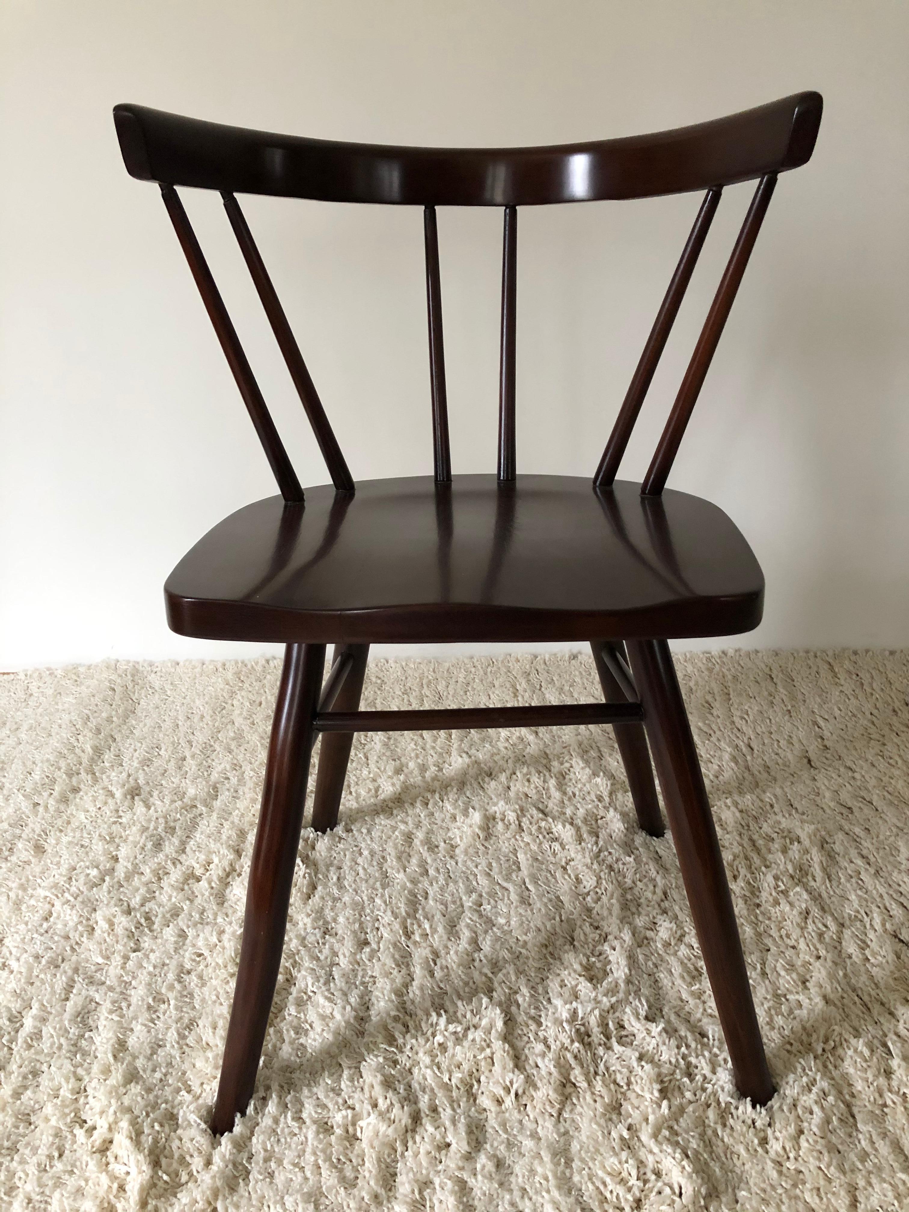Pair of Walnut Nakashima Style Midcentury Chairs For Sale 2