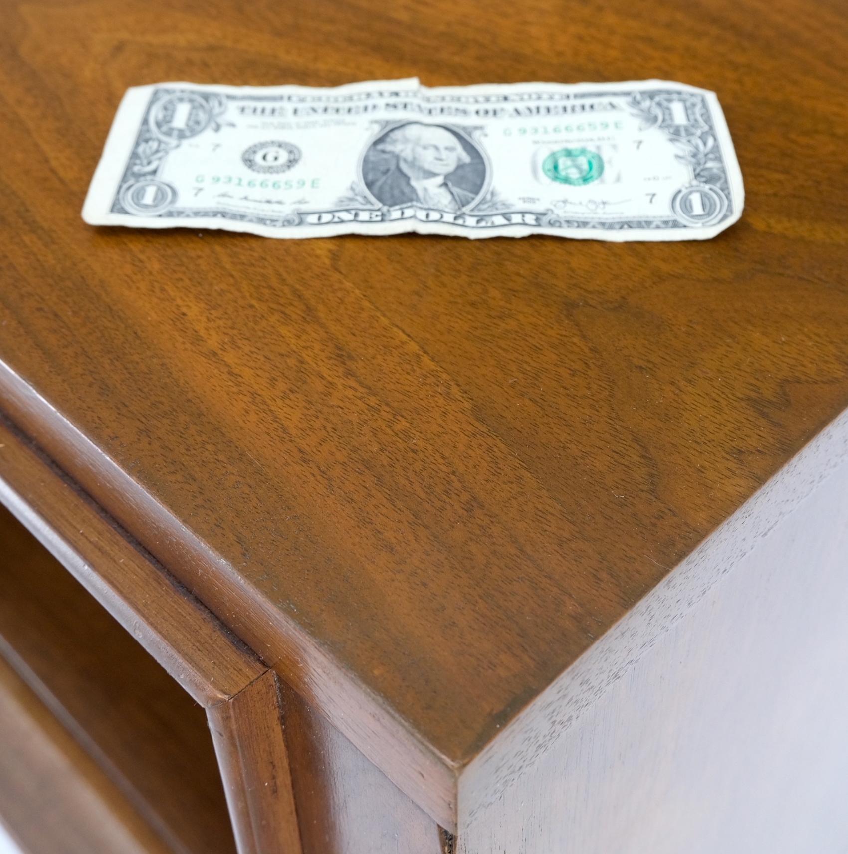 Pair Walnut One Drawer Mid-Century Modern End Tables Night Stands Mint! For Sale 6