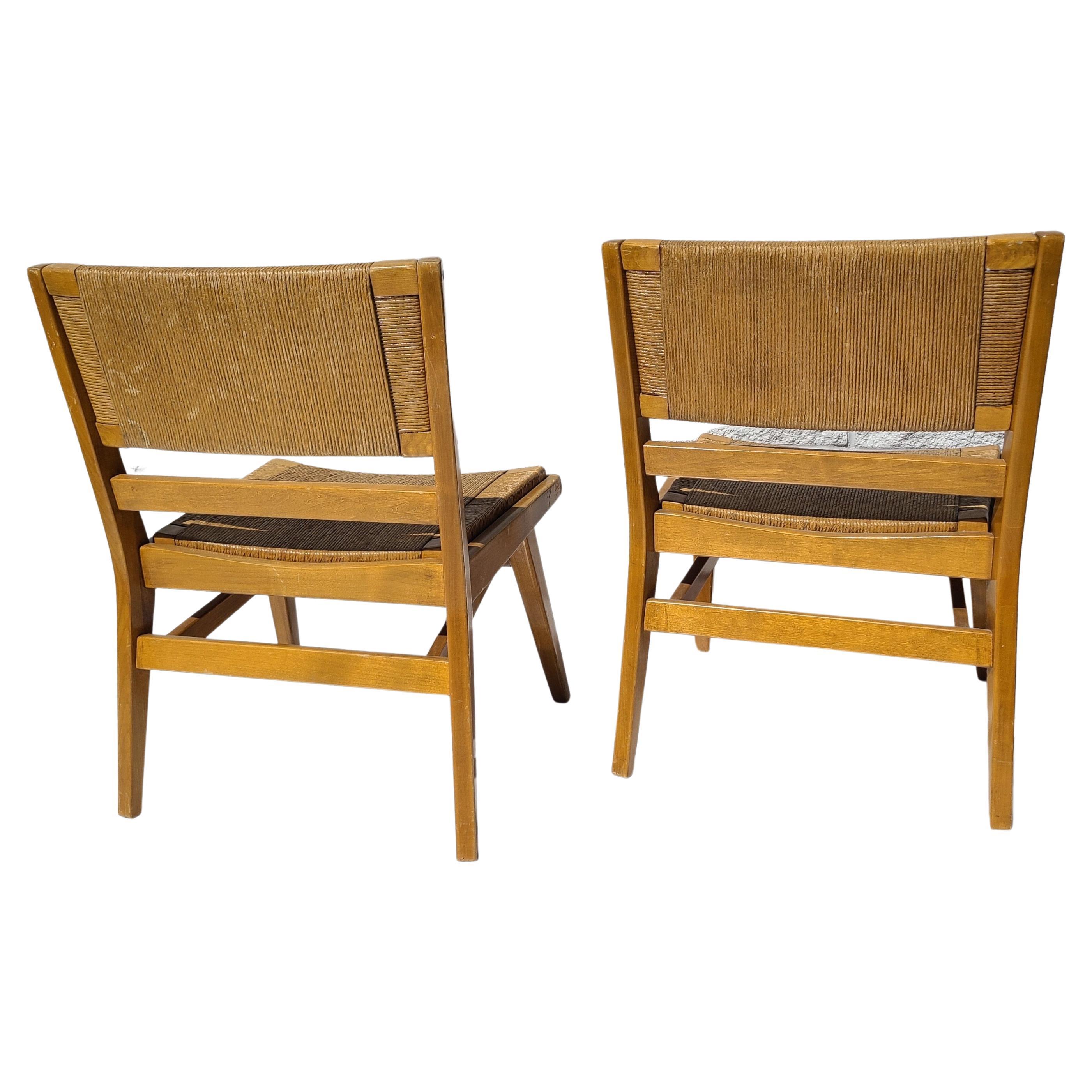 Mid-20th Century Pair Walnut Tacoma Chairs by Warner Cleveland