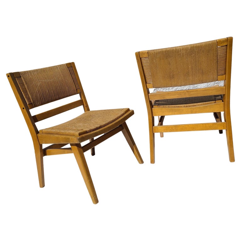 Pair Walnut Chairs by Warner Cleveland For Sale at 1stDibs