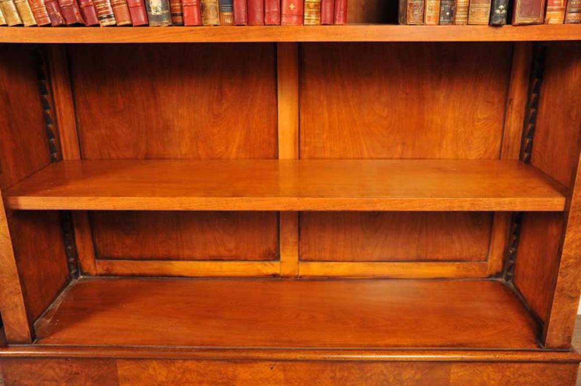 Pair Walnut Victorian Bookcases Open Book Case For Sale 5