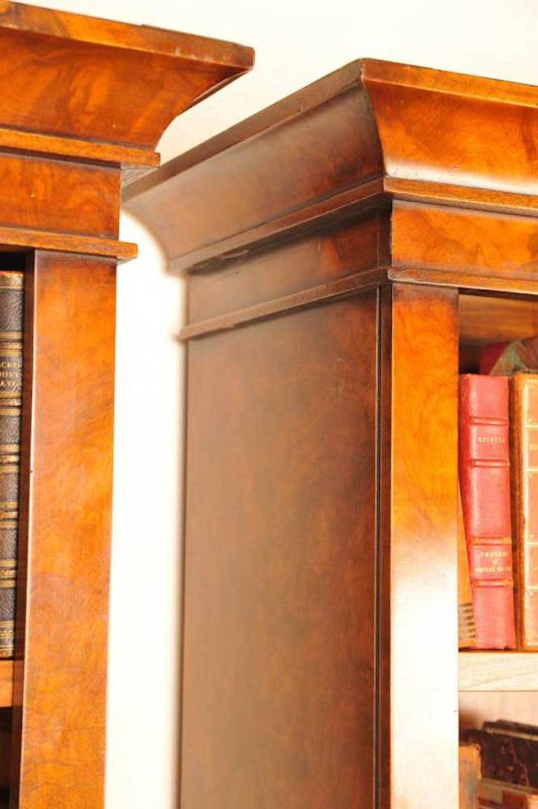 Pair Walnut Victorian Bookcases Open Book Case For Sale 1