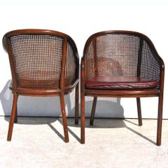 Pair of Ward Bennett Landmark Cane Armchairs for Brickel and Associates