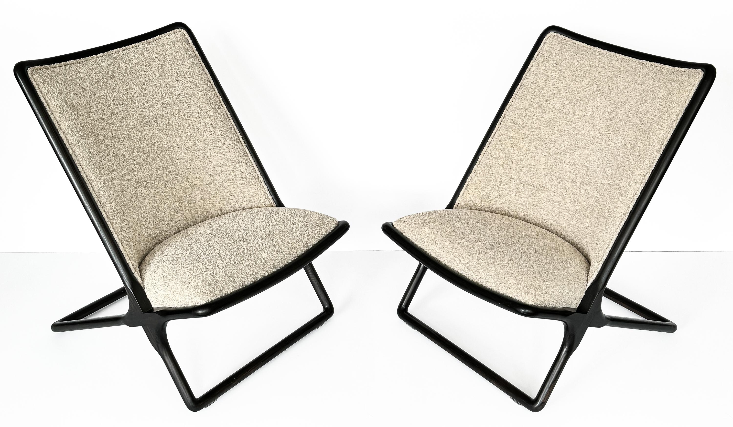 Pair Ward Scissor Lounge Chairs For Sale at 1stDibs