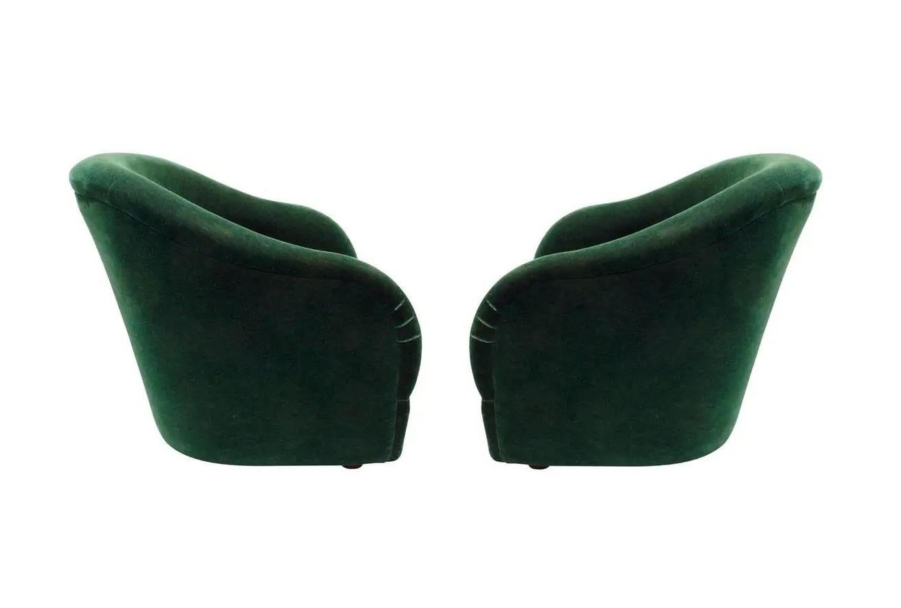 Mid-20th Century Pair Ward Bennett Chairs for Brickel Associates Inc
