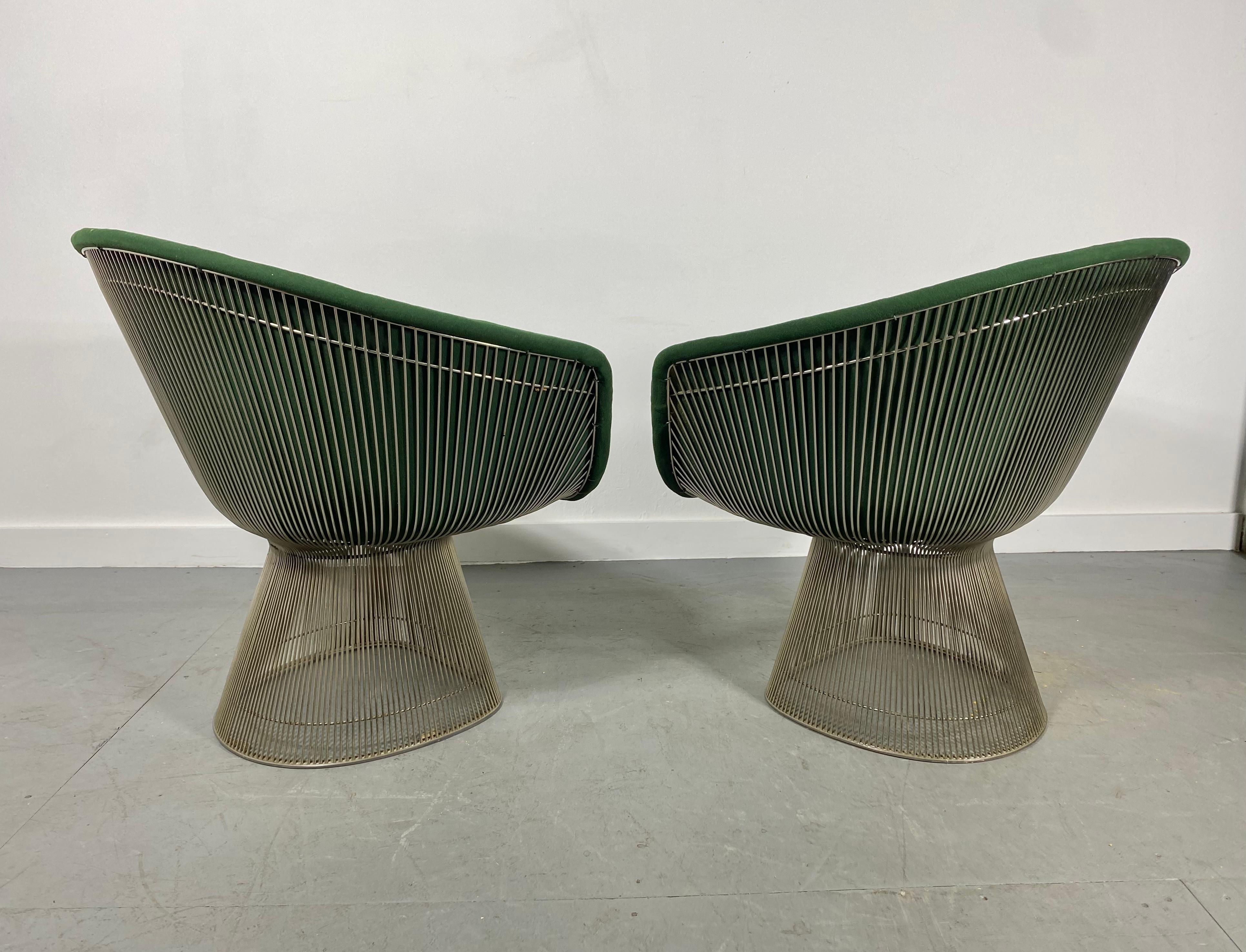 Pair Warren Platner Lounge Chairs, Classic Modernist, Manufactured by Knoll For Sale 2