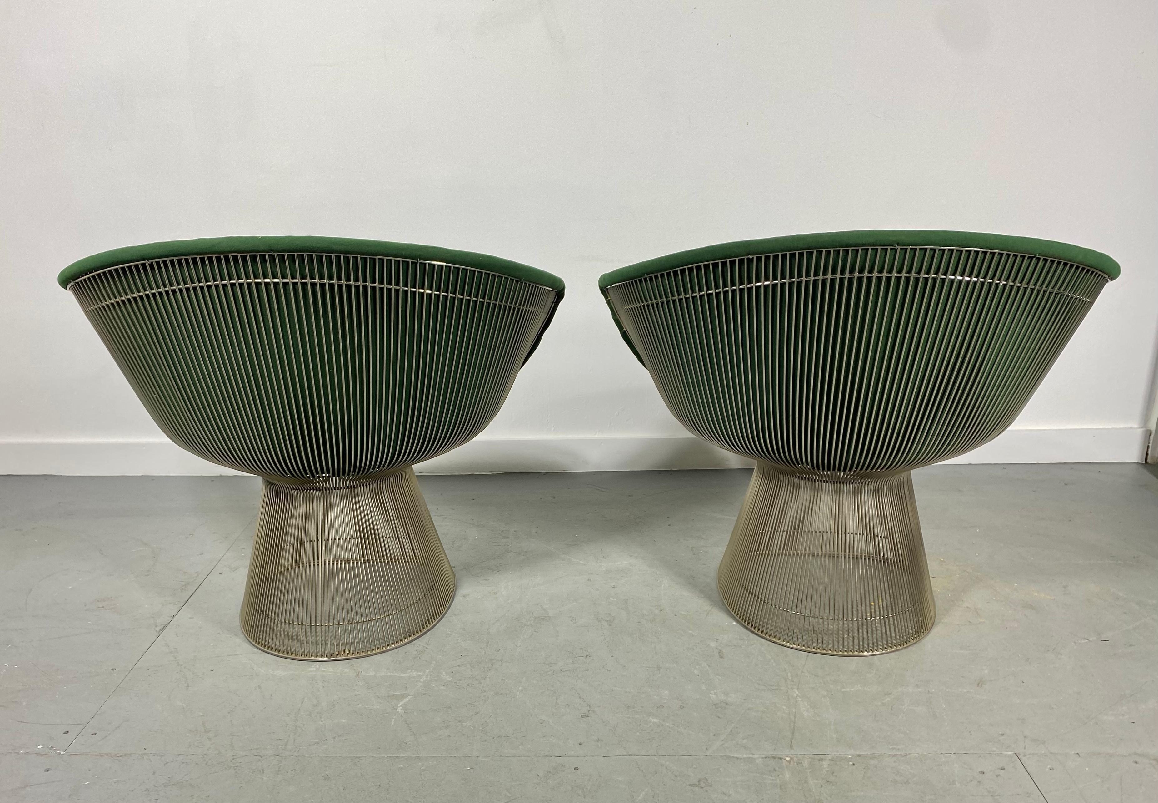 Pair Warren Platner Lounge Chairs, Classic Modernist, Manufactured by Knoll For Sale 1