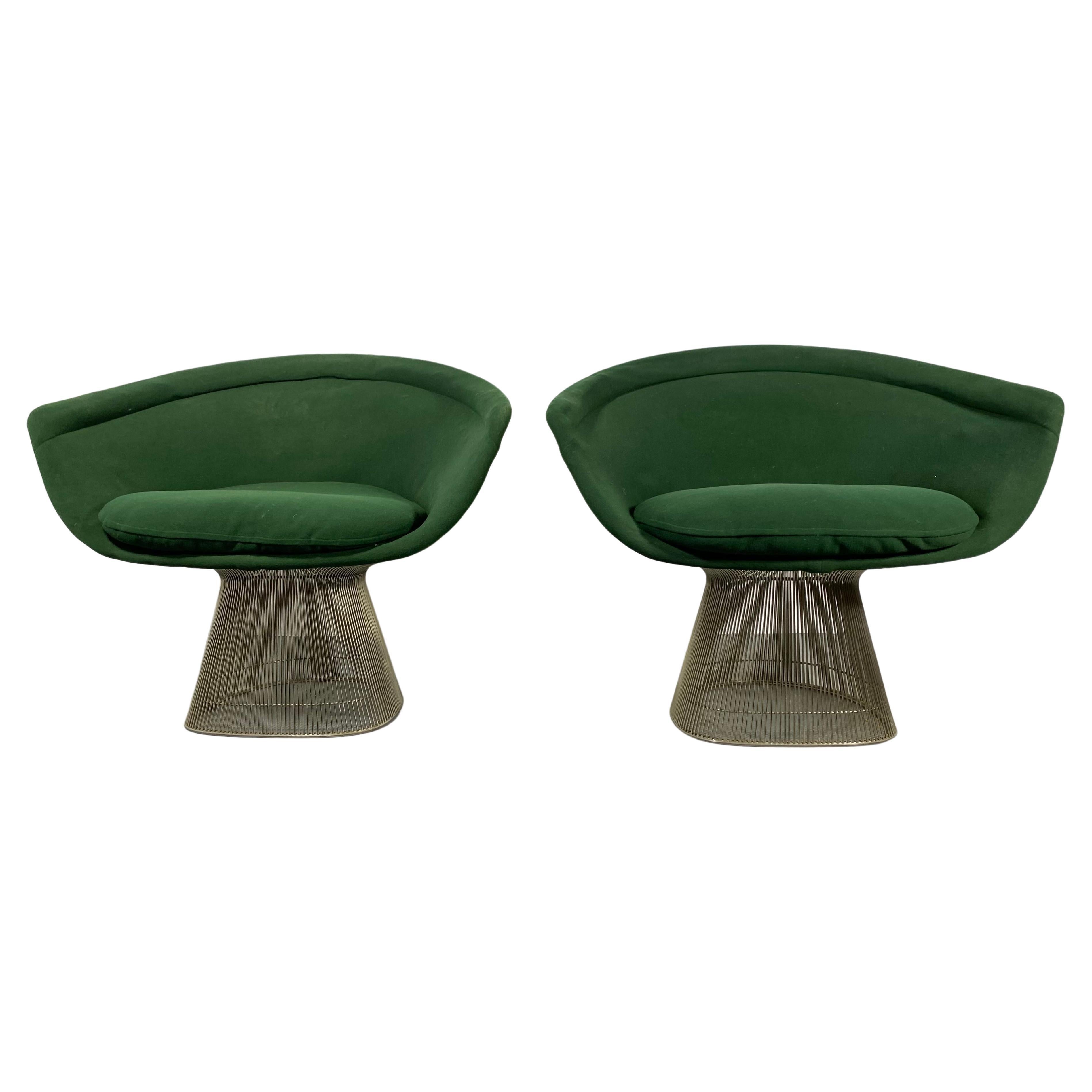 Pair Warren Platner Lounge Chairs, Classic Modernist, Manufactured by Knoll