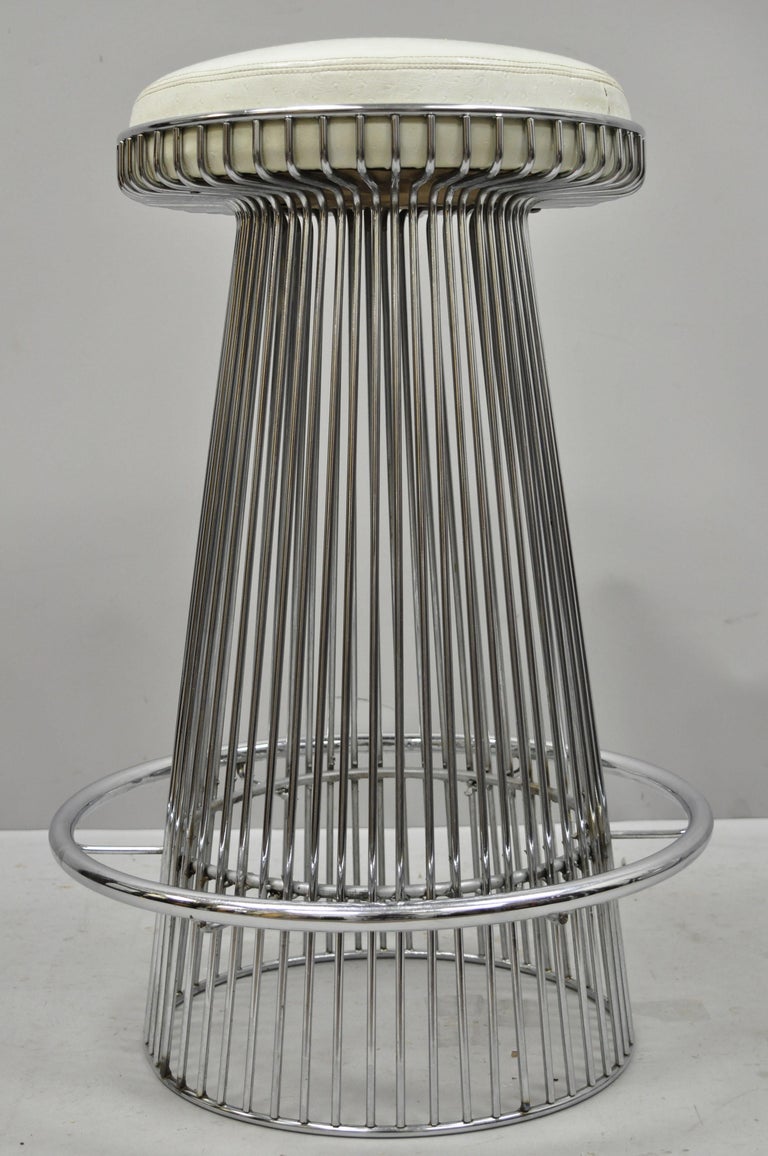 Pair of Warren Platner Style MidCentury Modern Chrome Wire Frame Bar