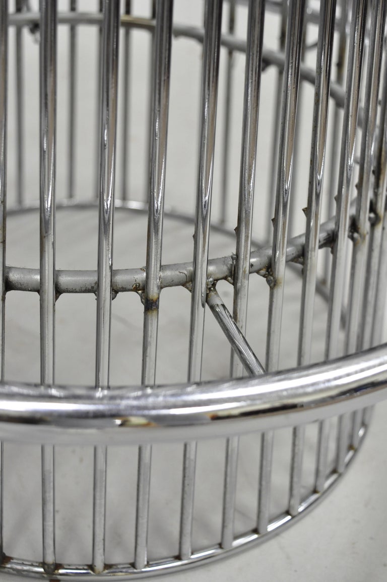 Pair of Warren Platner Style MidCentury Modern Chrome Wire Frame Bar