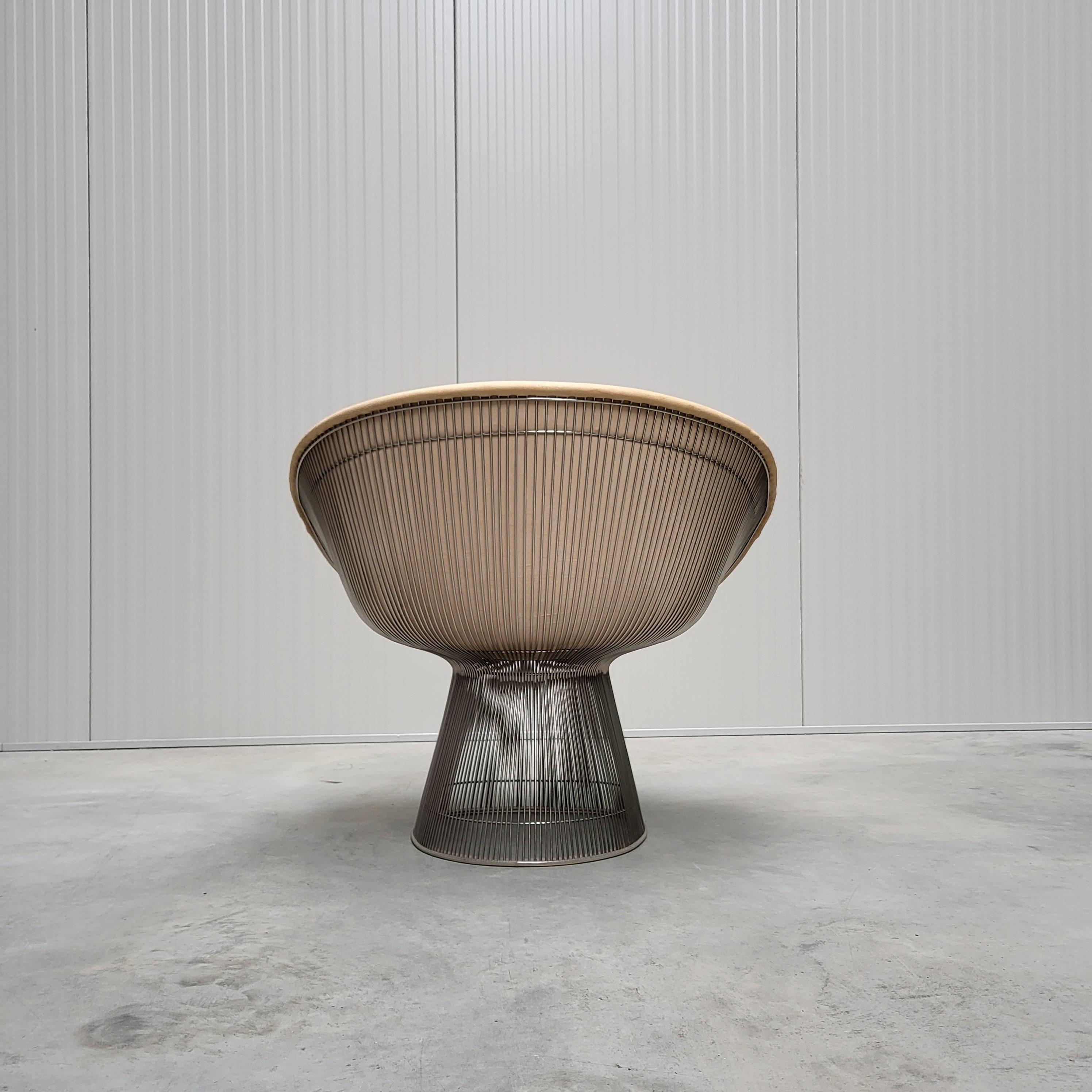 Aluminium Paire de chaises longues Warren Platner Wire pour Knoll Ultra Suede, années 2000 en vente