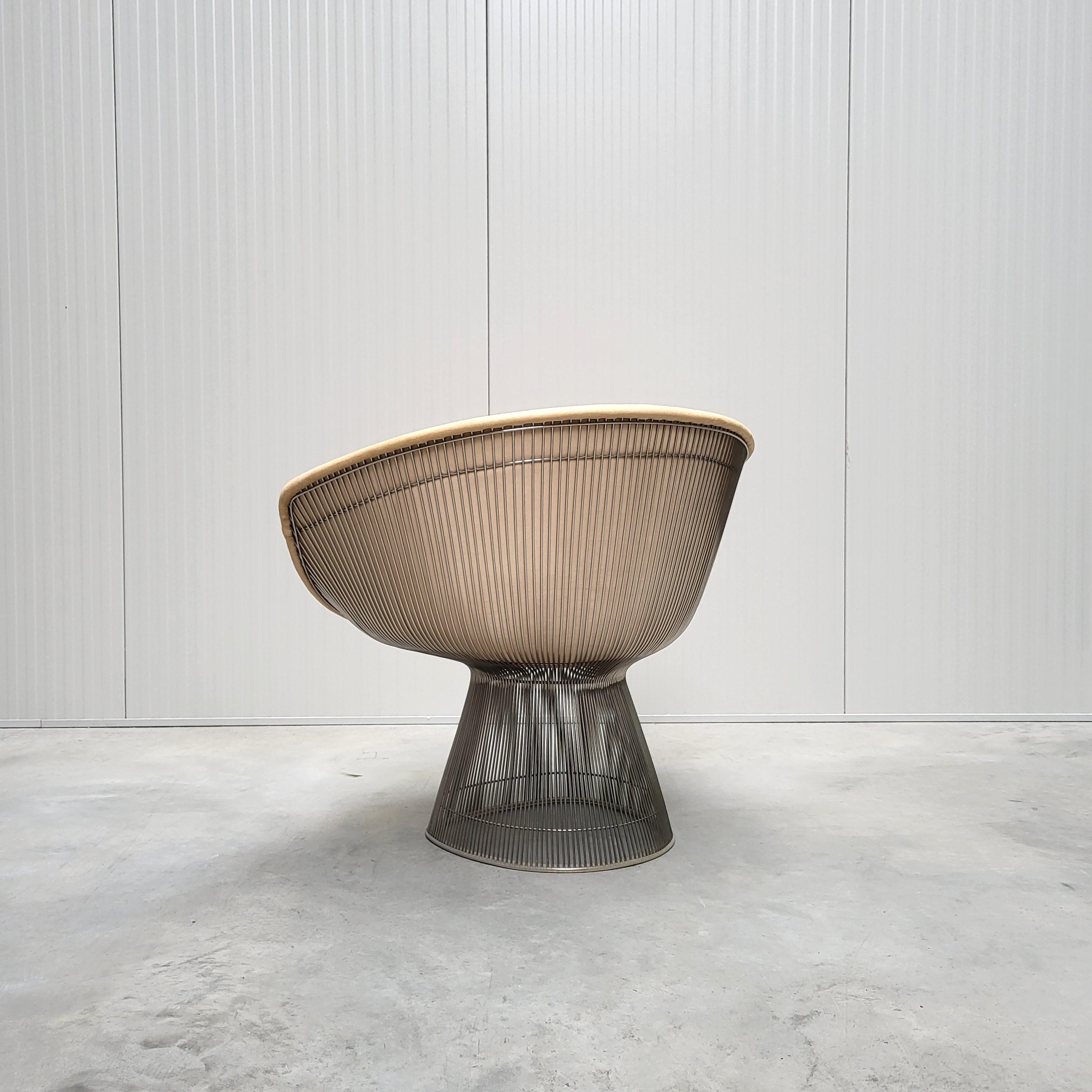 Paire de chaises longues Warren Platner Wire pour Knoll Ultra Suede, années 2000 en vente 1