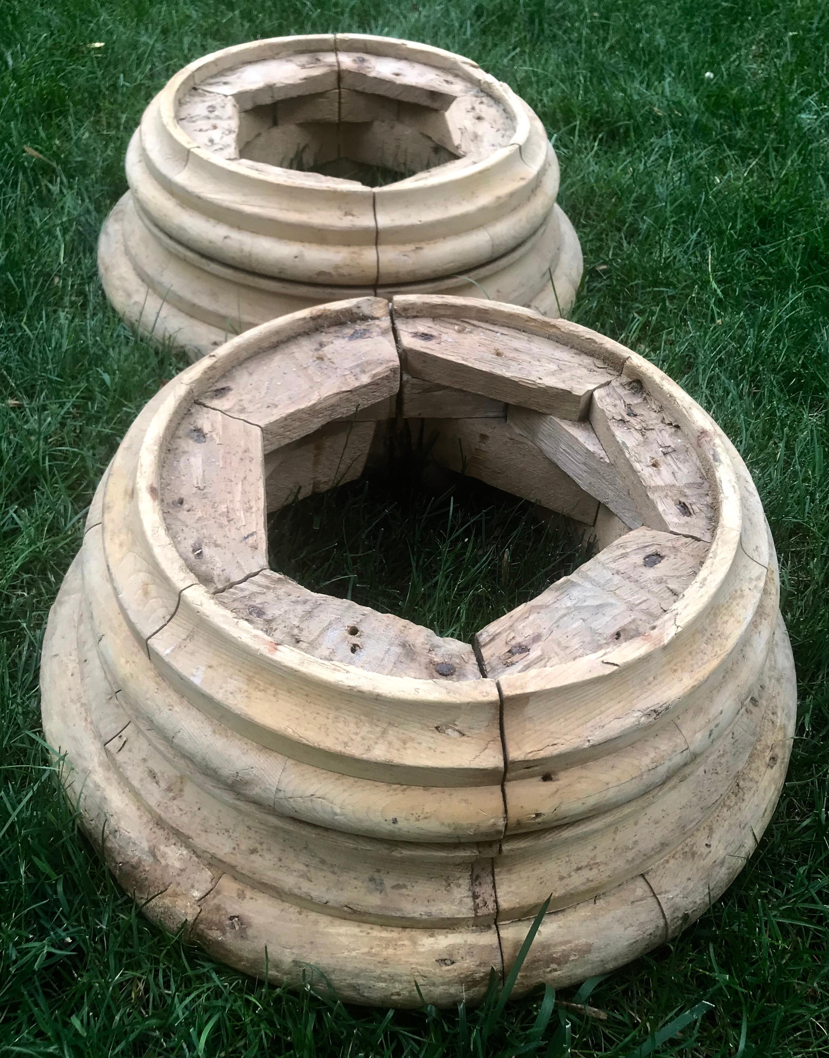 Pair Washed Pine Planter Bases In Good Condition In New York, NY