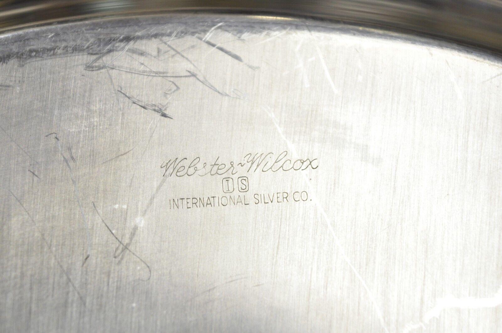 Pair Webster Wilcox International Silver Plated 16” Round Serving Platter Tray For Sale 3