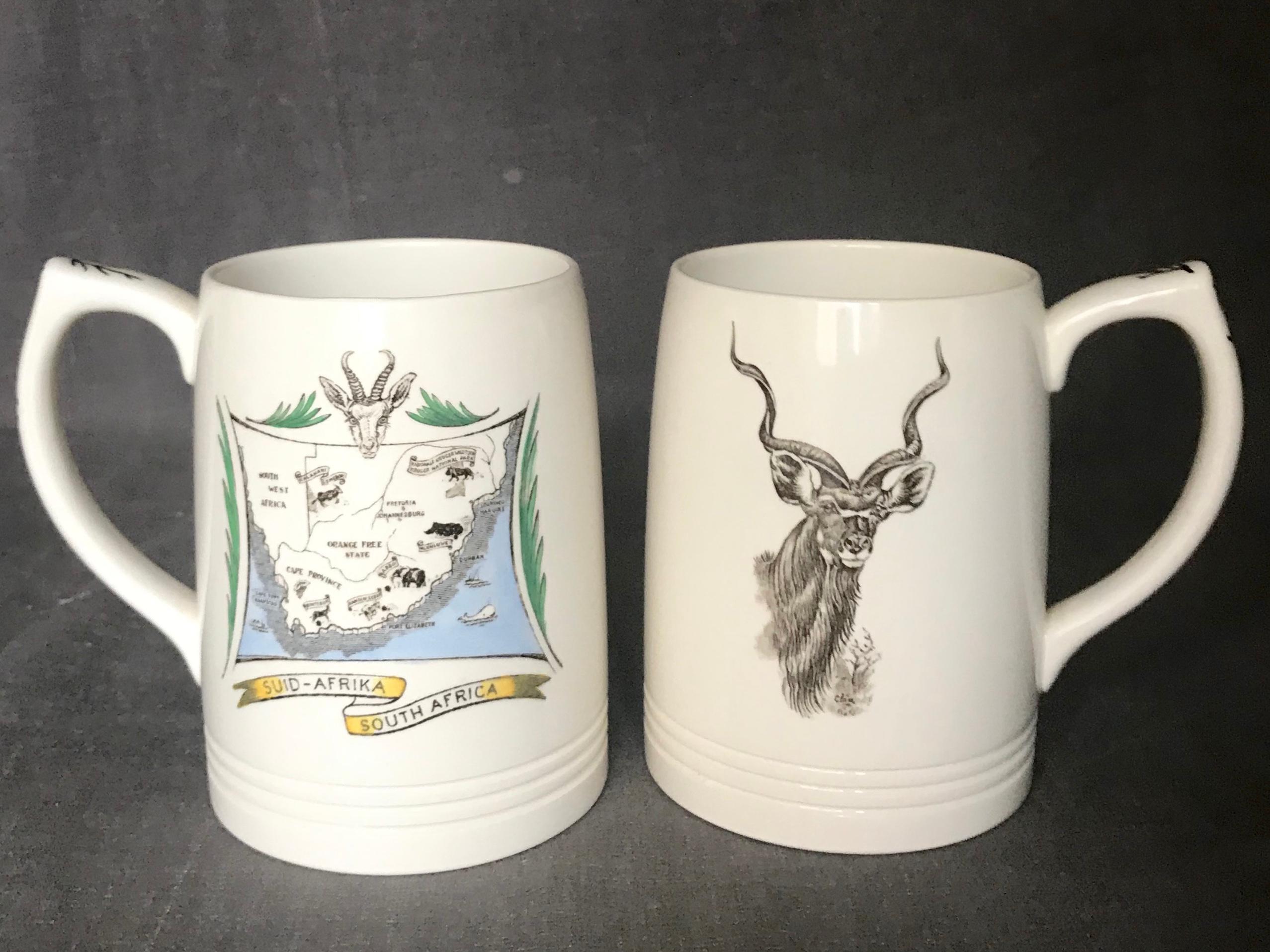 English Pair of Wedgwood African Safari Mugs