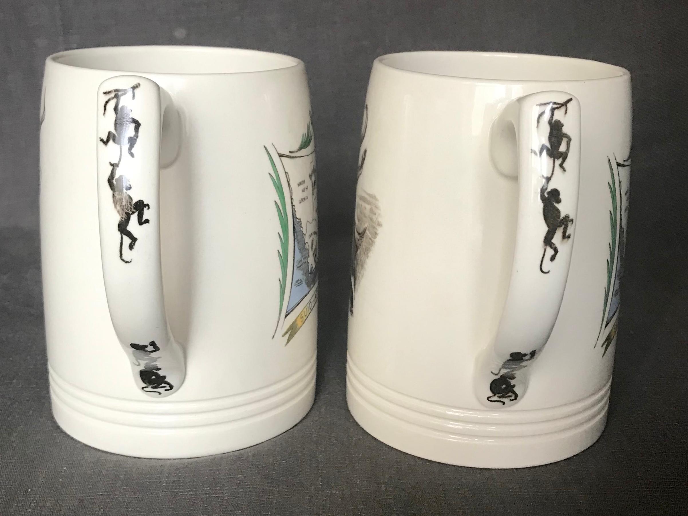 Ceramic Pair of Wedgwood African Safari Mugs
