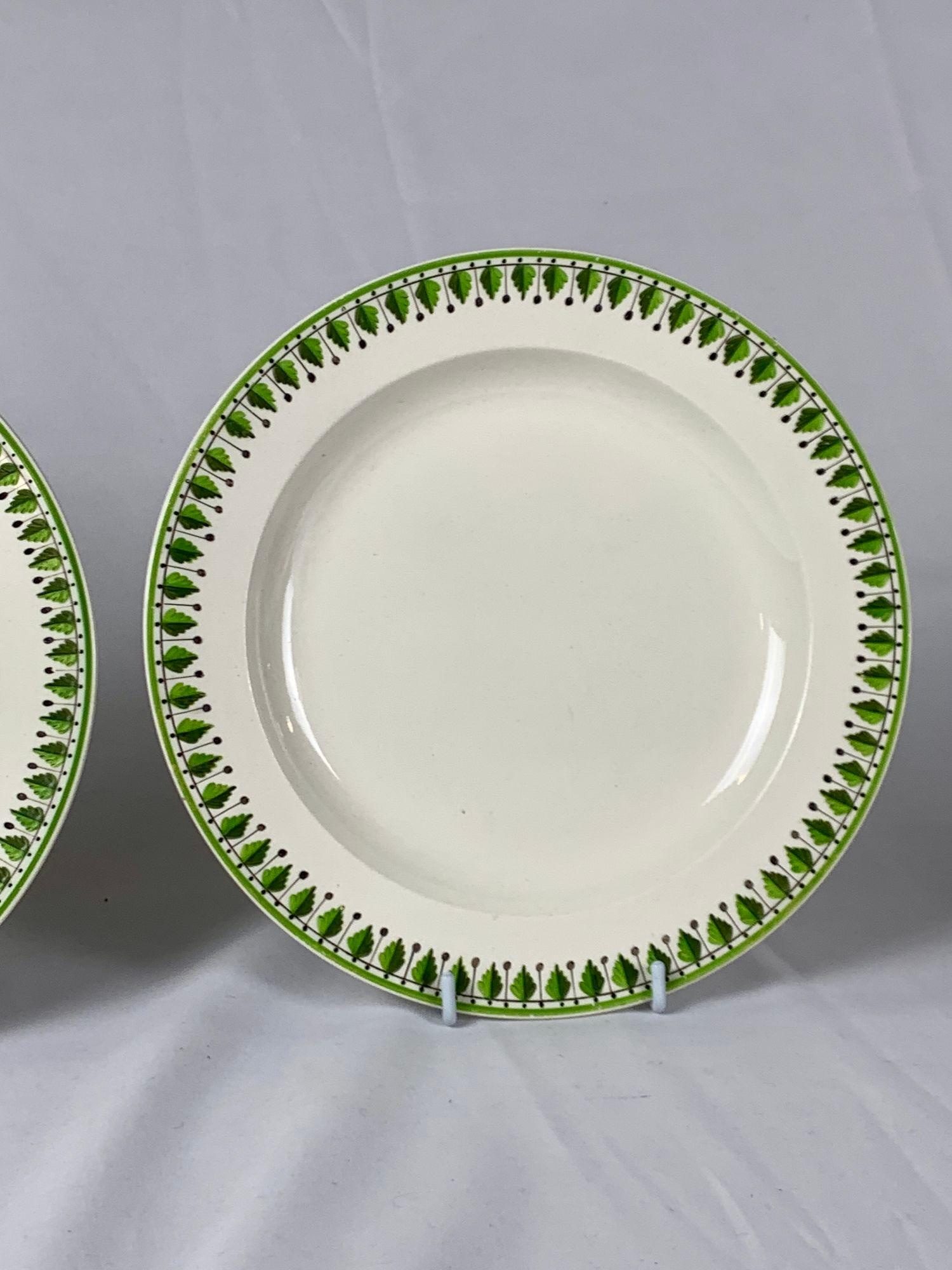 English Pair Wedgwood Creamware Dishes Hand Painted England Circa 1810 For Sale