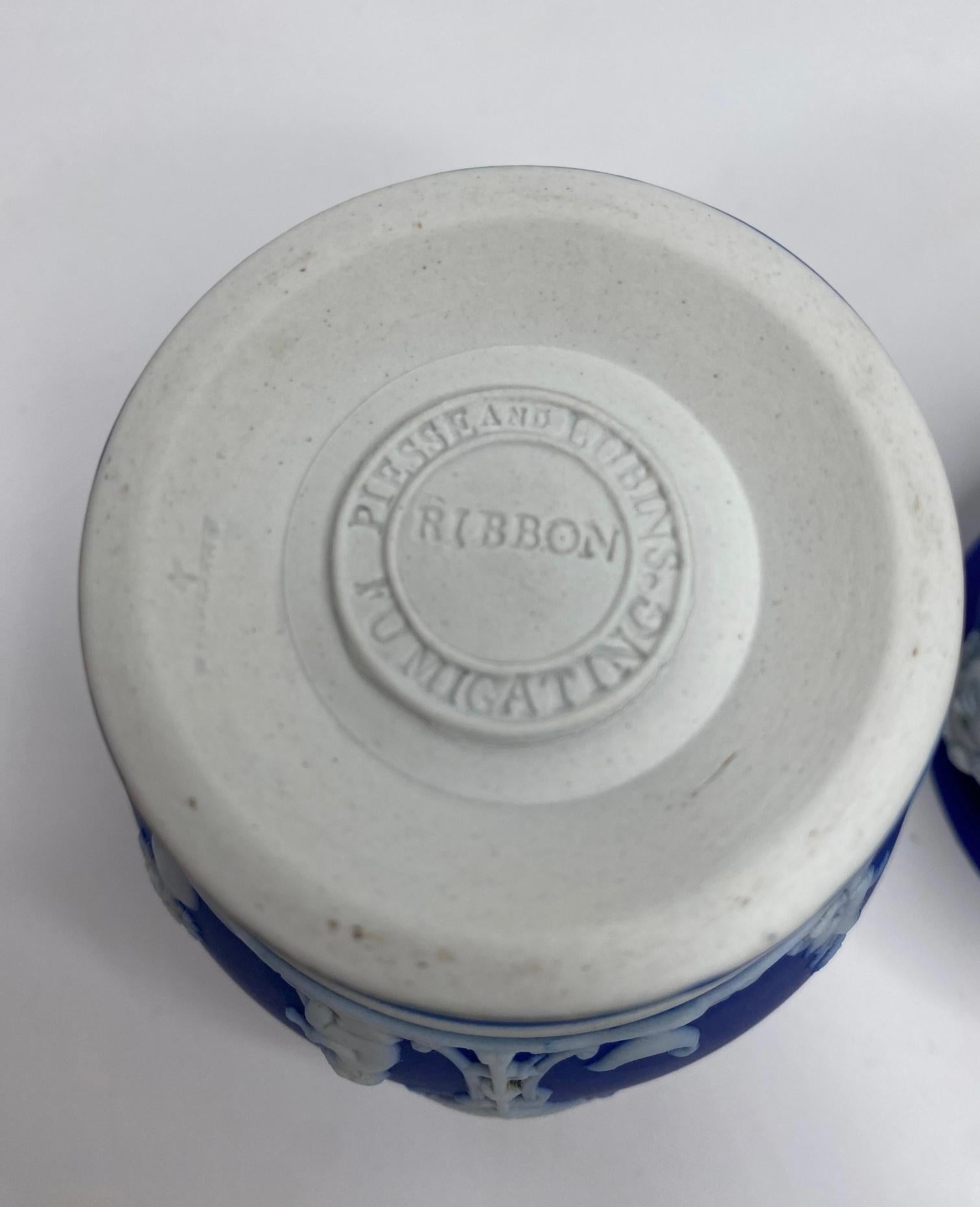 Pair Wedgwood jasperware Fumigators, c. 1860. 1