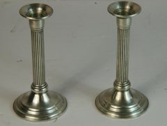 Pair Weighted Sterling Silver Fluted Candle Sticks/Holders