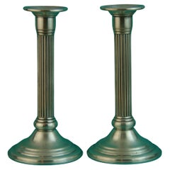 Pair Weighted Sterling Silver Fluted Candle Sticks/Holders