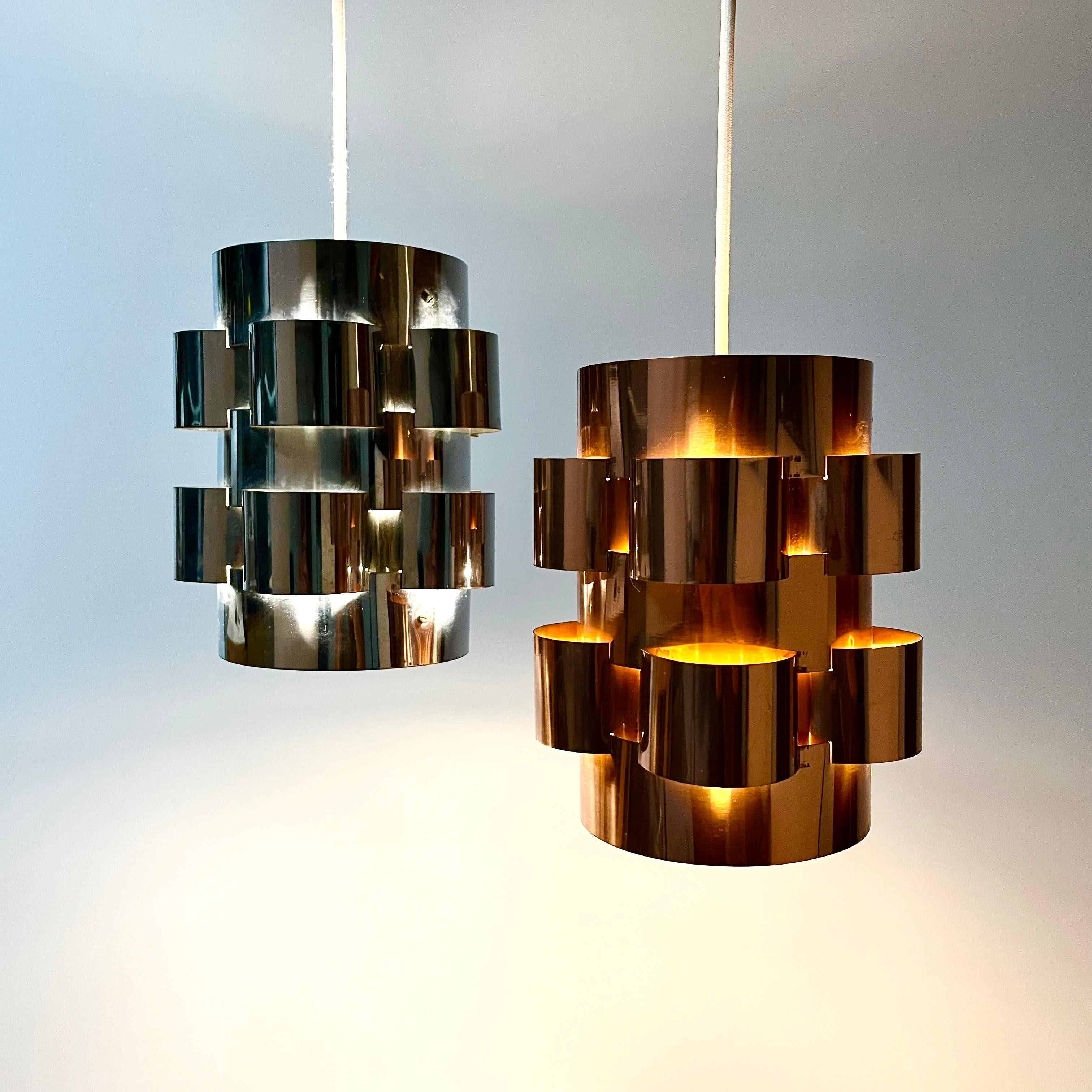 Mid-20th Century Pair Werner Schou Coronell Elektro Danish Mid Century Lamp Shades Ceiling Lights