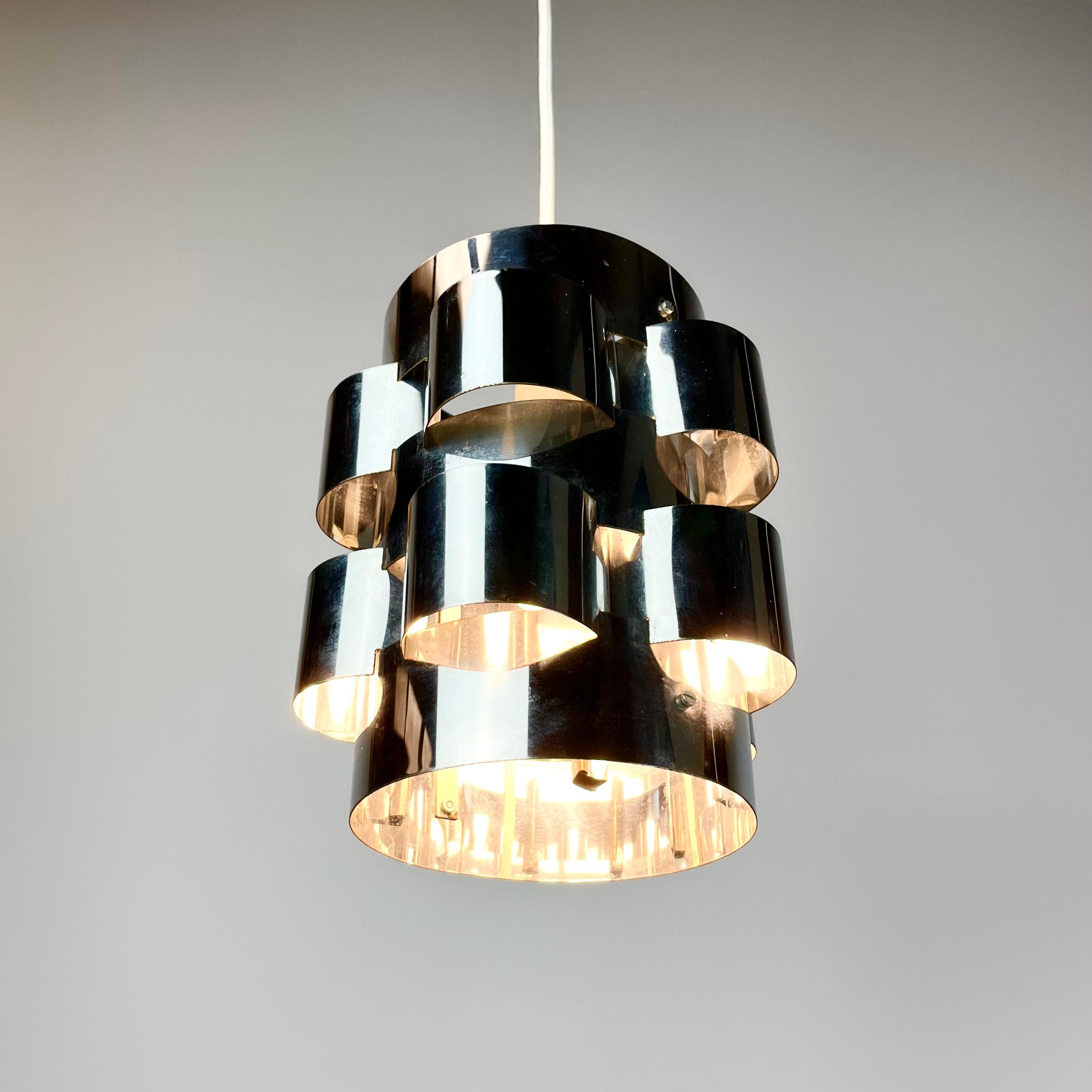 Pair Werner Schou Coronell Elektro Danish Mid Century Lamp Shades Ceiling Lights 2