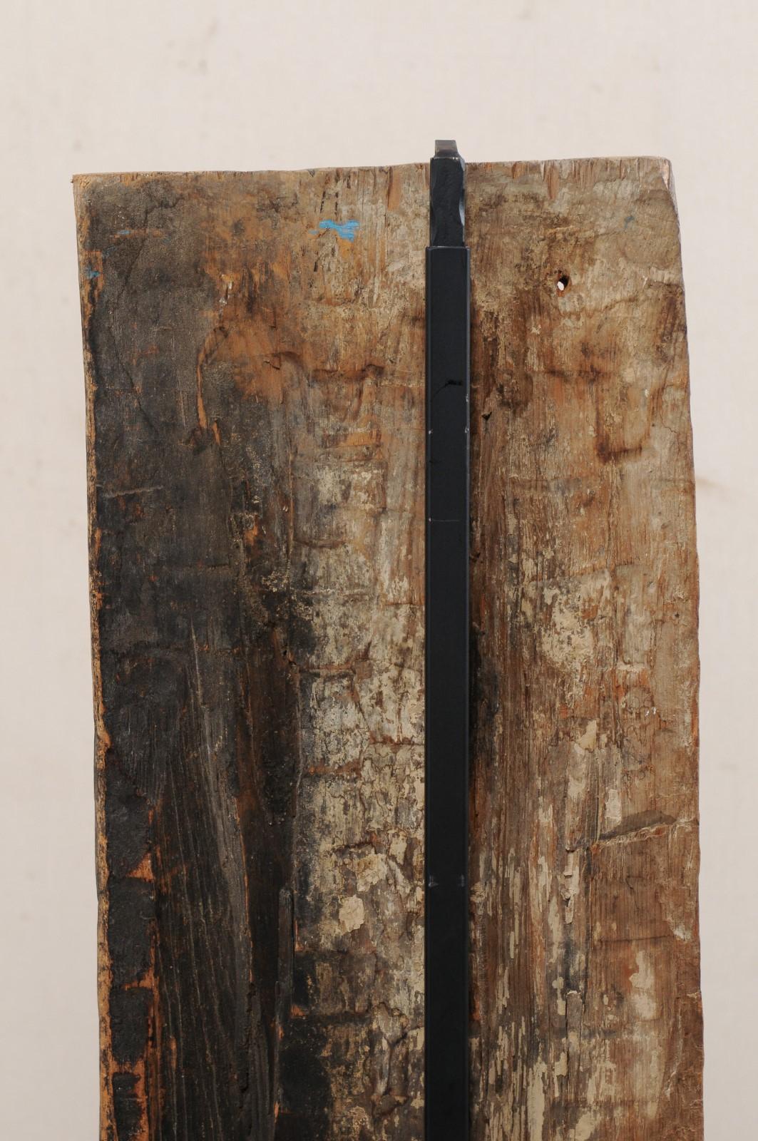 Pair of West African Carved-Wood Panels Raised on Custom Stands 5